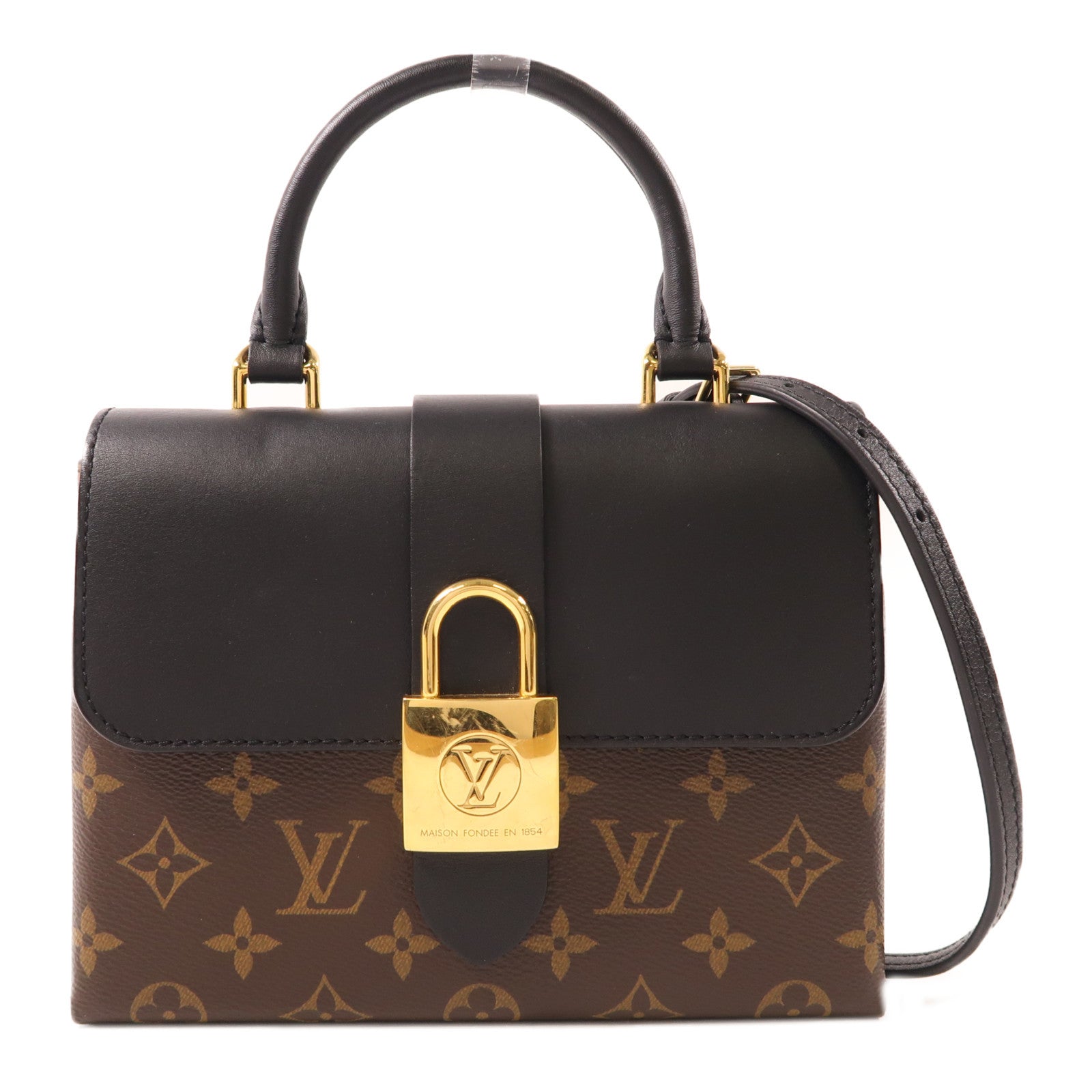 LOUIS VUITTON Monogram Locky BB金扣手挽肩背兩用袋棕色