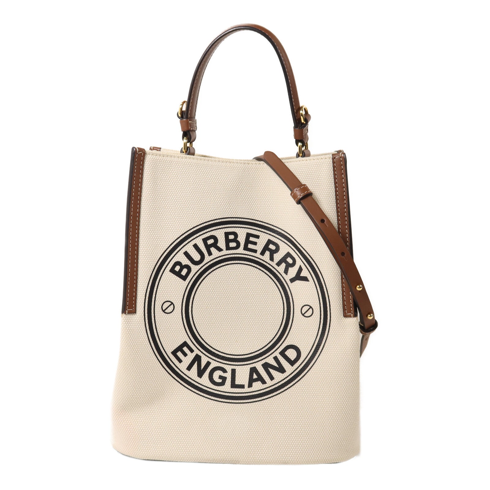 BURBERRY 帆布Small Peggy Bucket Bag手挽肩背兩用袋