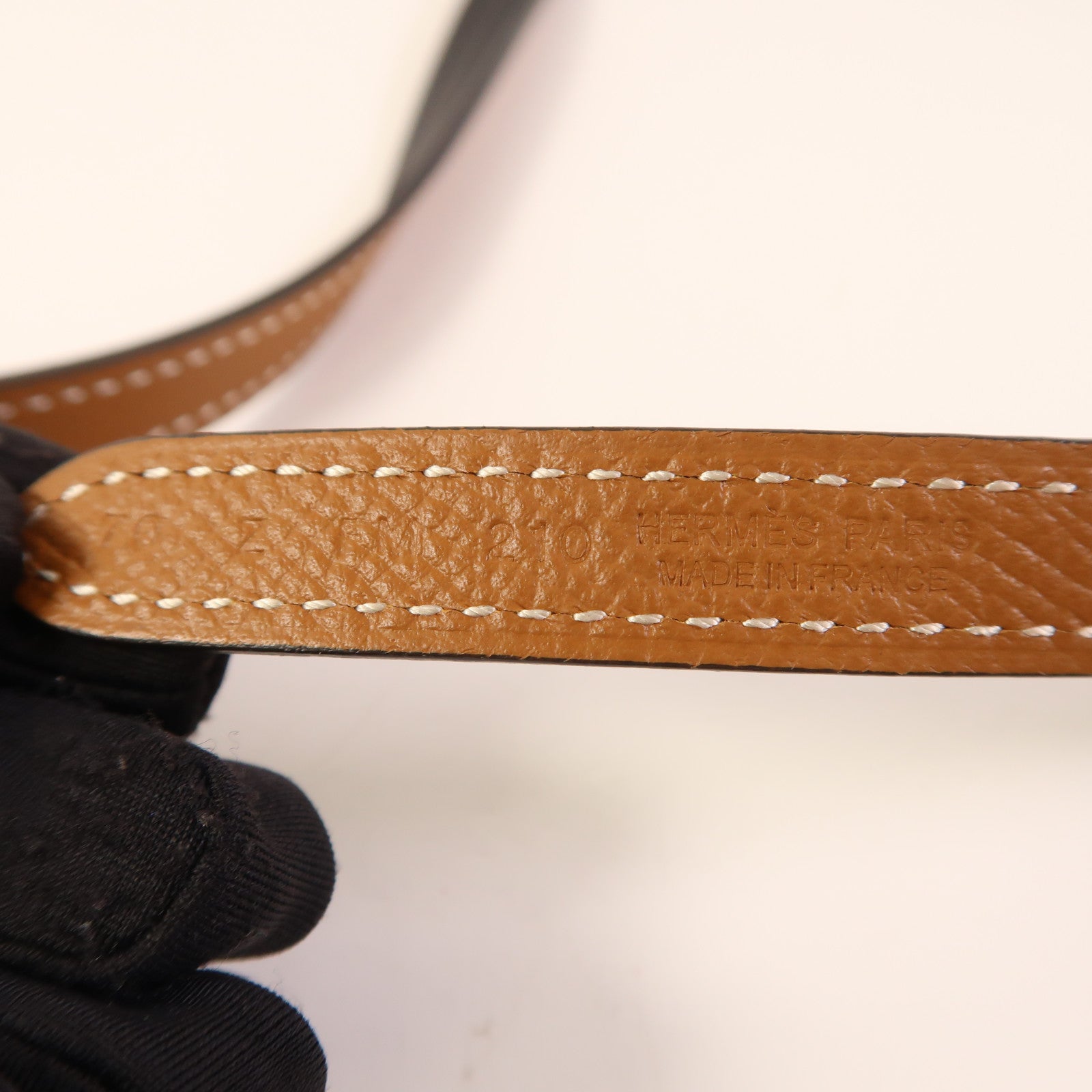 HERMES Epsom皮革/Swift皮革Focus Belt Buckle金扣皮帶Gold/Noir