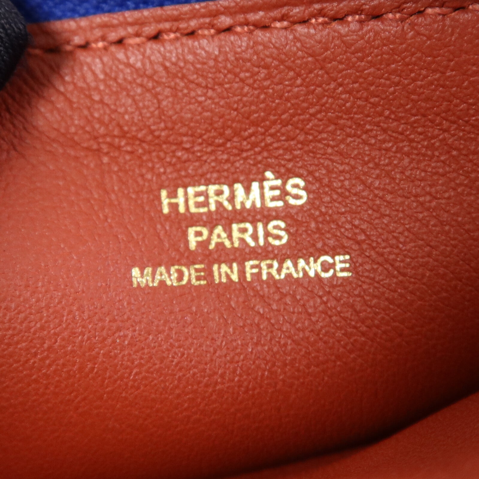 HERMES Evercolor皮革Atout 14 Pouch Card Holder金扣卡片套Bleu Electrique