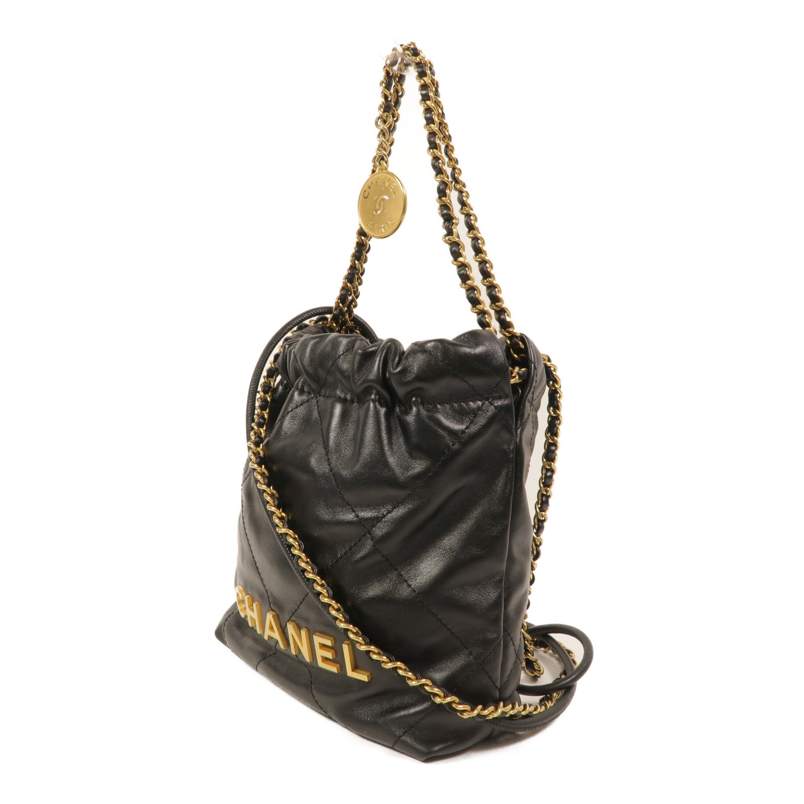 CHANEL 牛皮皮革Chanel 22 Mini鏈帶肩背袋