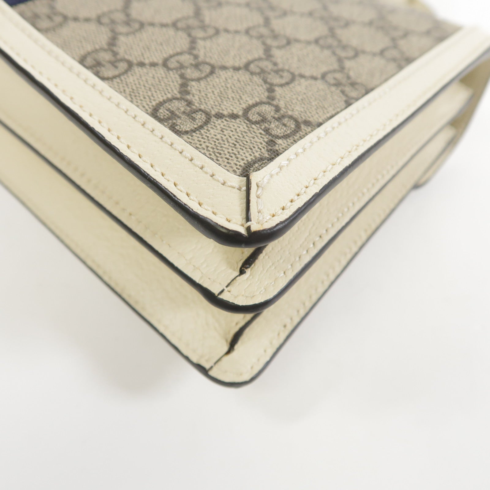 GUCCI GG GHW 2 Way Shoulder Hand Bag PVC coated canvas 651055 White/Brown