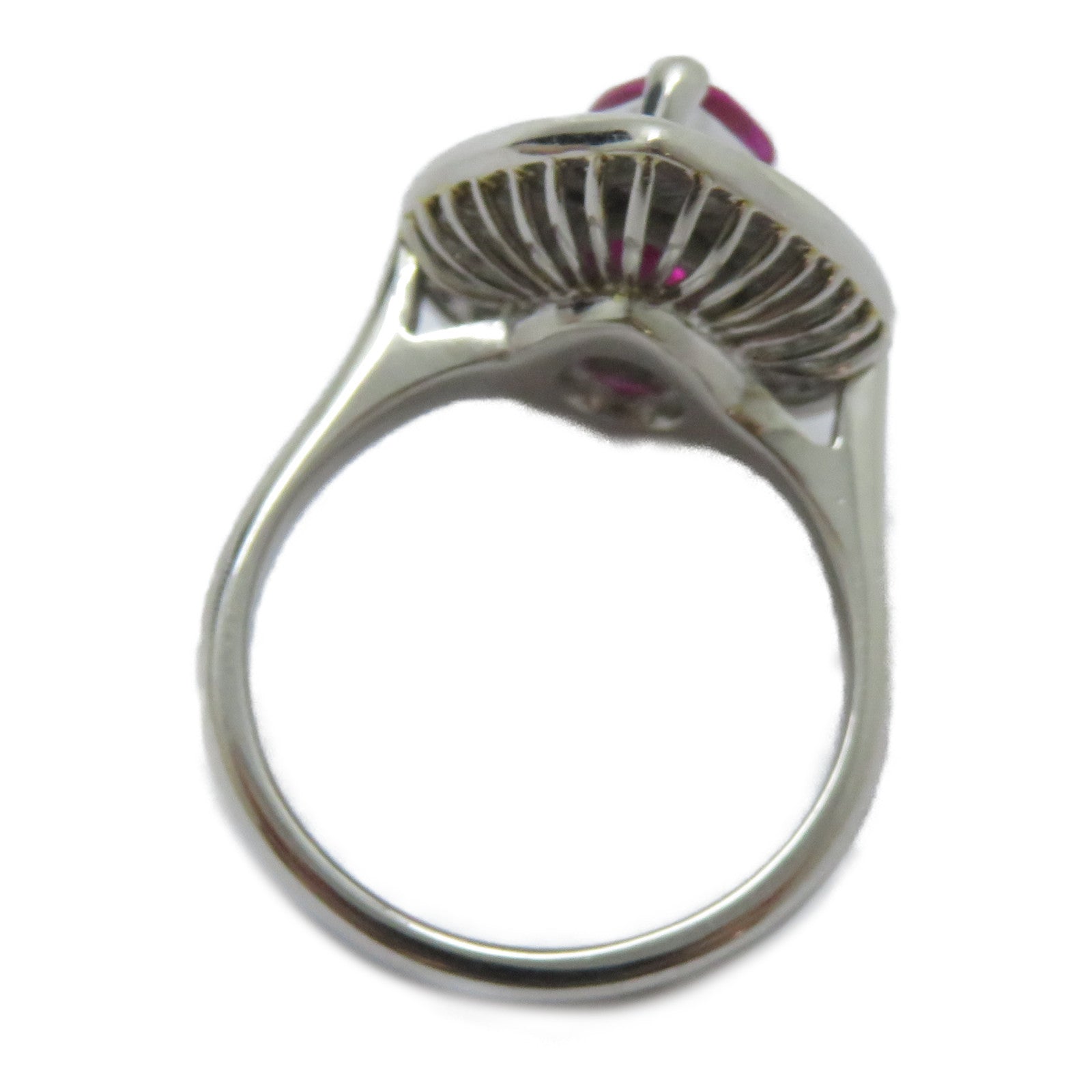 JEWELRY PT900鉑金Ruby Ring 1.34ct紅寶石/1.01ct鑚石戒指US#6.25