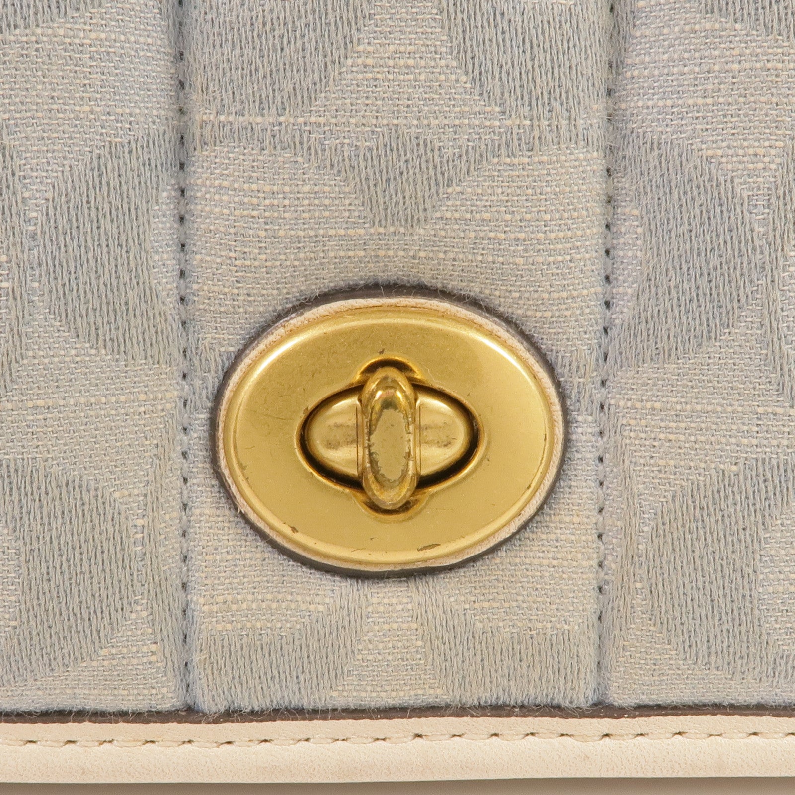 COACH 牛仔布/皮革Shoulder Bag金扣肩背袋