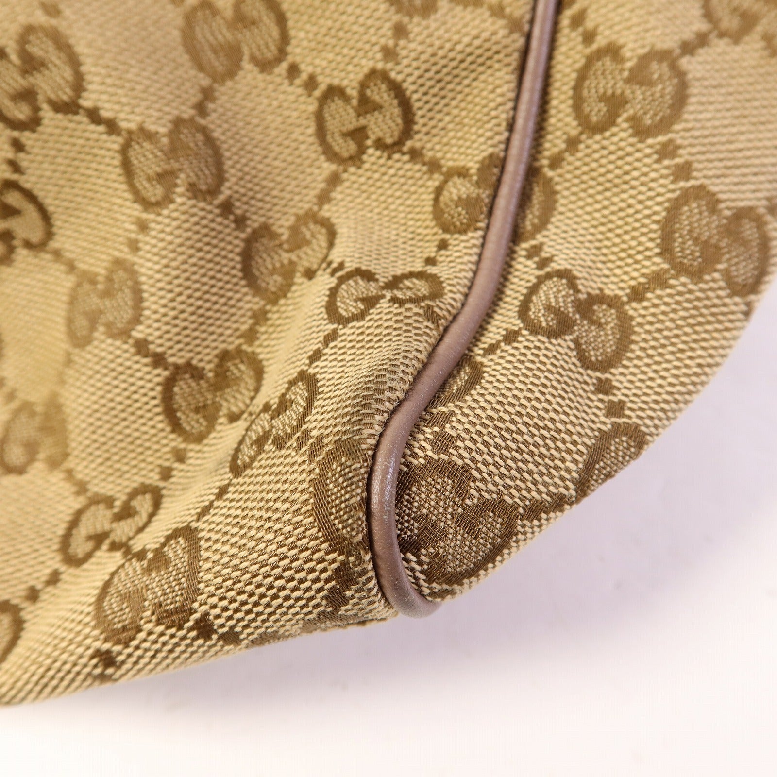 GUCCI 帆布Sukey Tote金扣手挽袋棕色