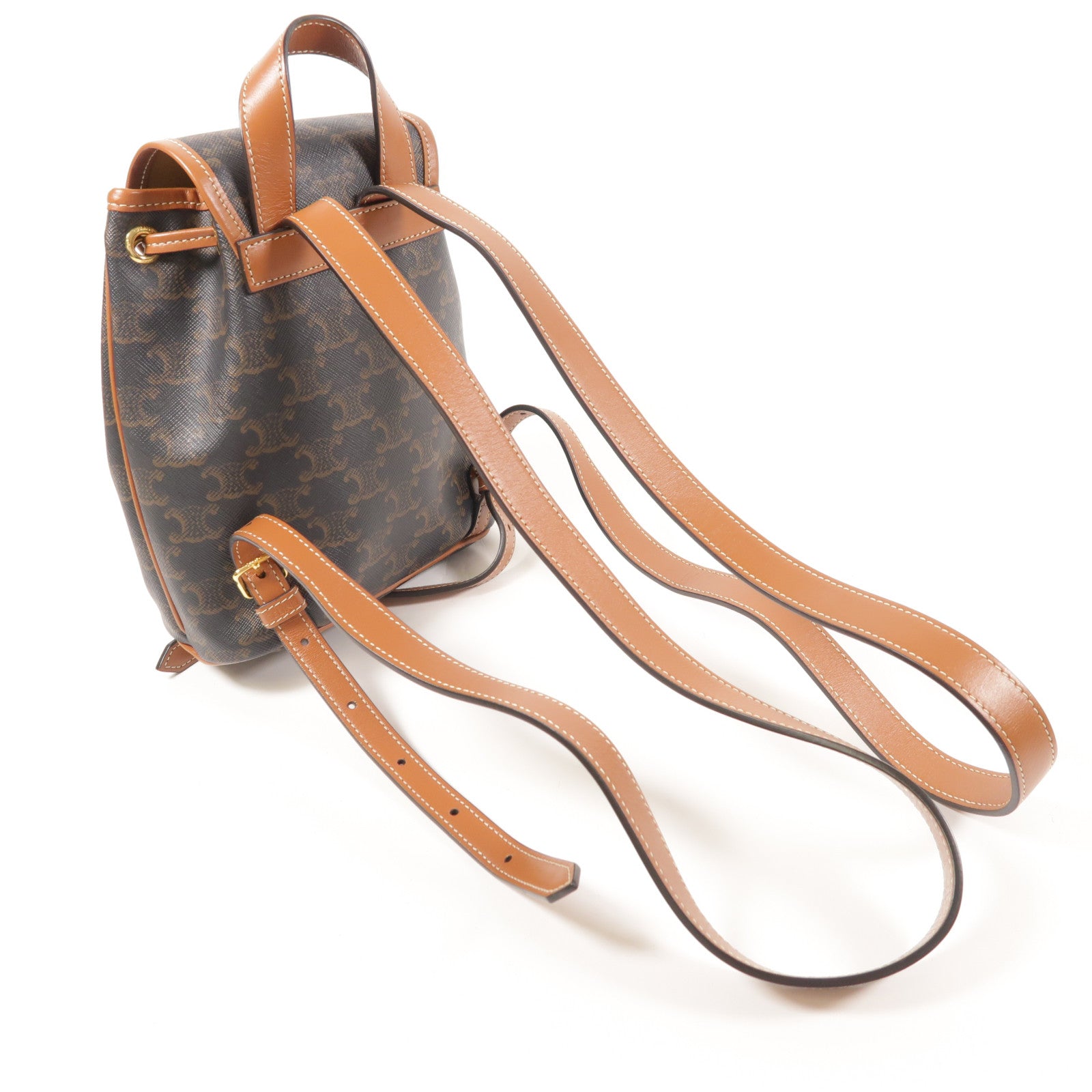 CELINE 塗層帆布Triomphe Backpack金扣背包