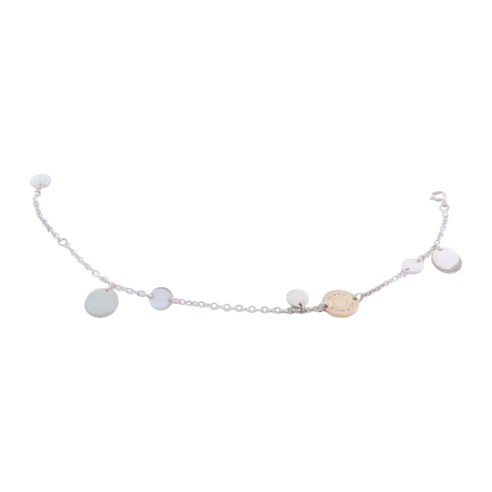 HERMES 18K玫瑰金/925純銀Confett Bracelet銀扣手鏈