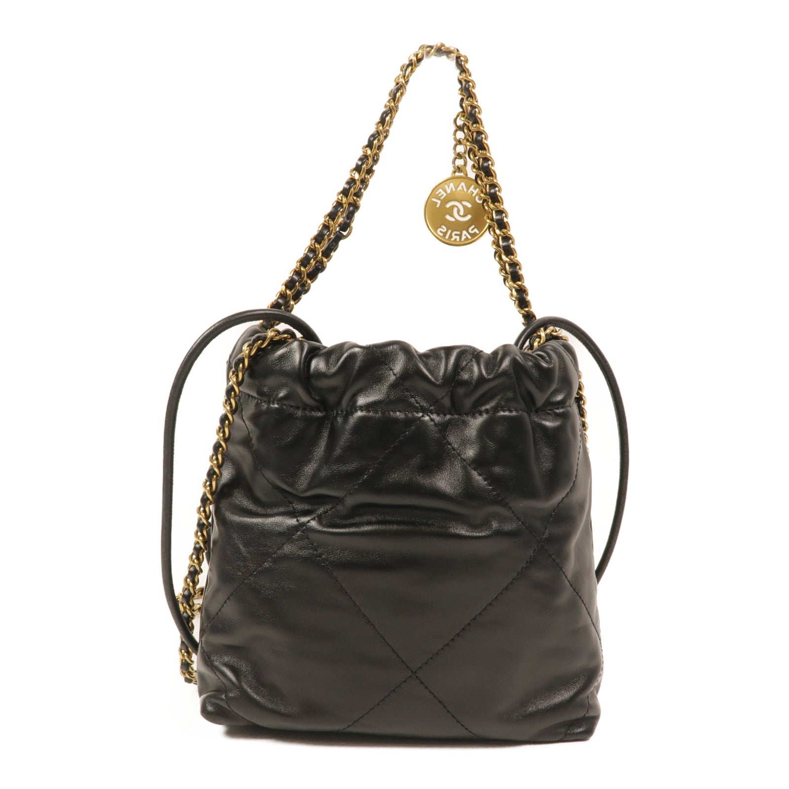 CHANEL 牛皮皮革Chanel 22 Mini鏈帶肩背袋