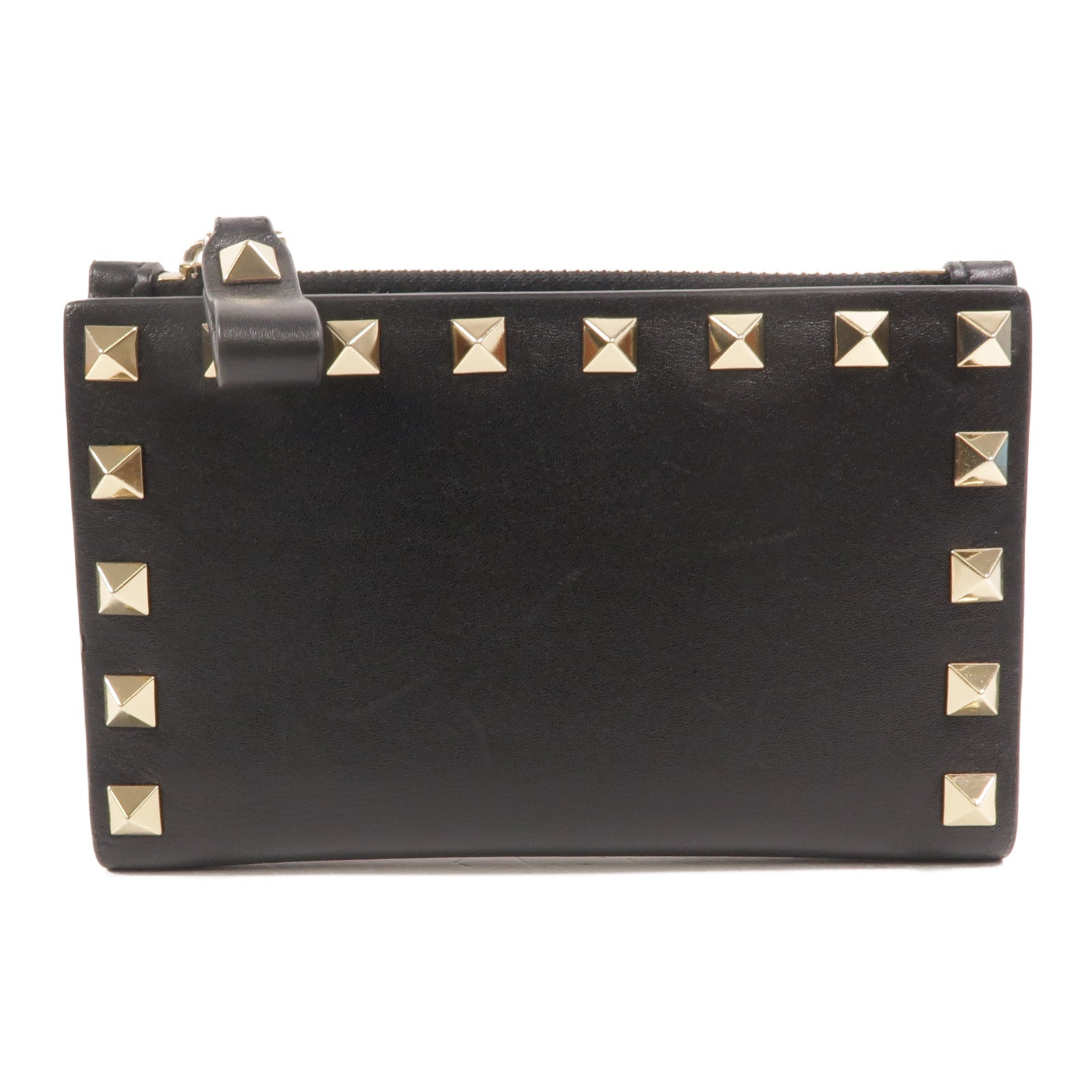 Valentino 牛皮皮革Rockstud Zipped Card Holder卡片套