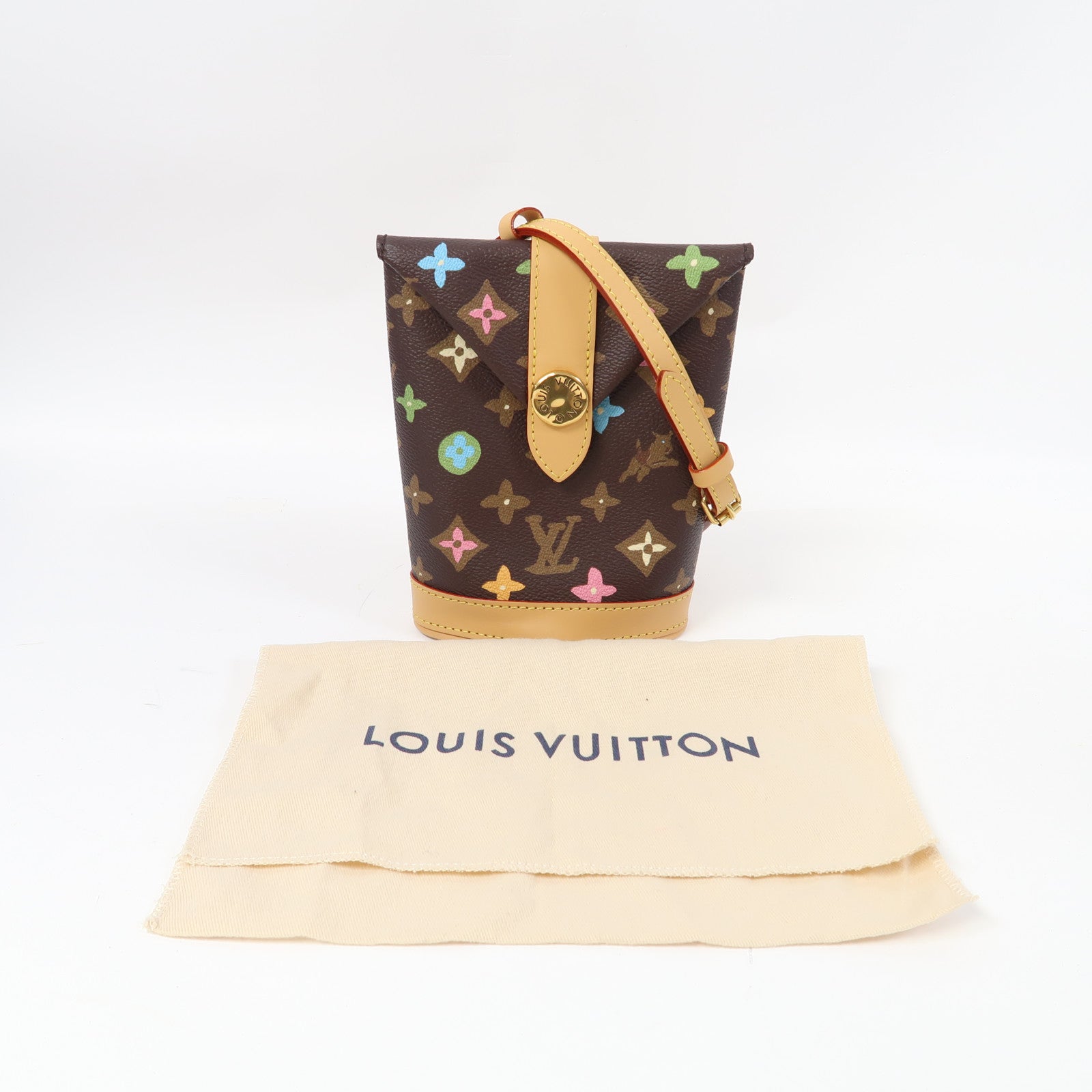 LOUIS VUITTON Monogram Craggy Envelope Pouch金扣肩背袋啡色