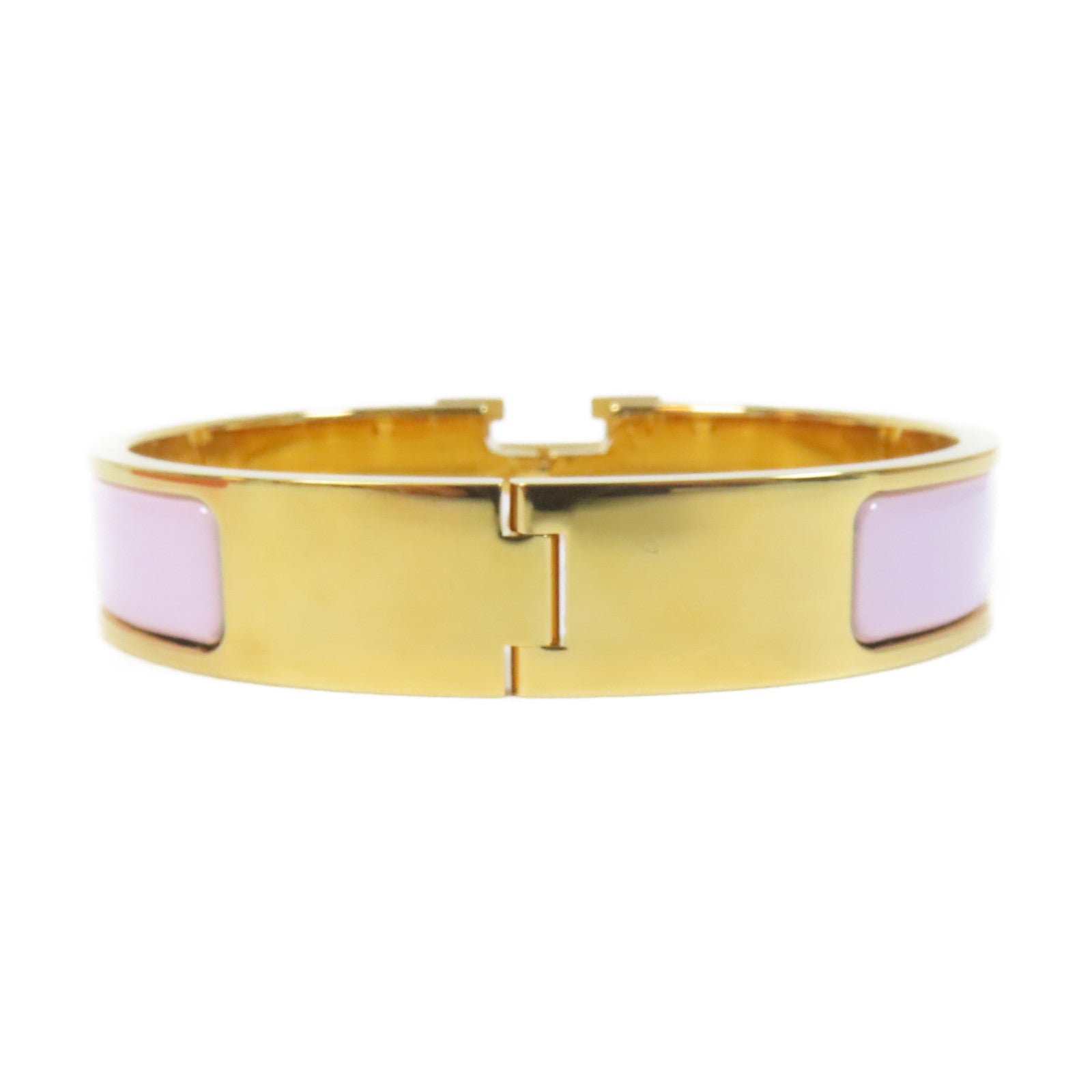 HERMES 金屬Clic H Bracelet手鐲粉紅色