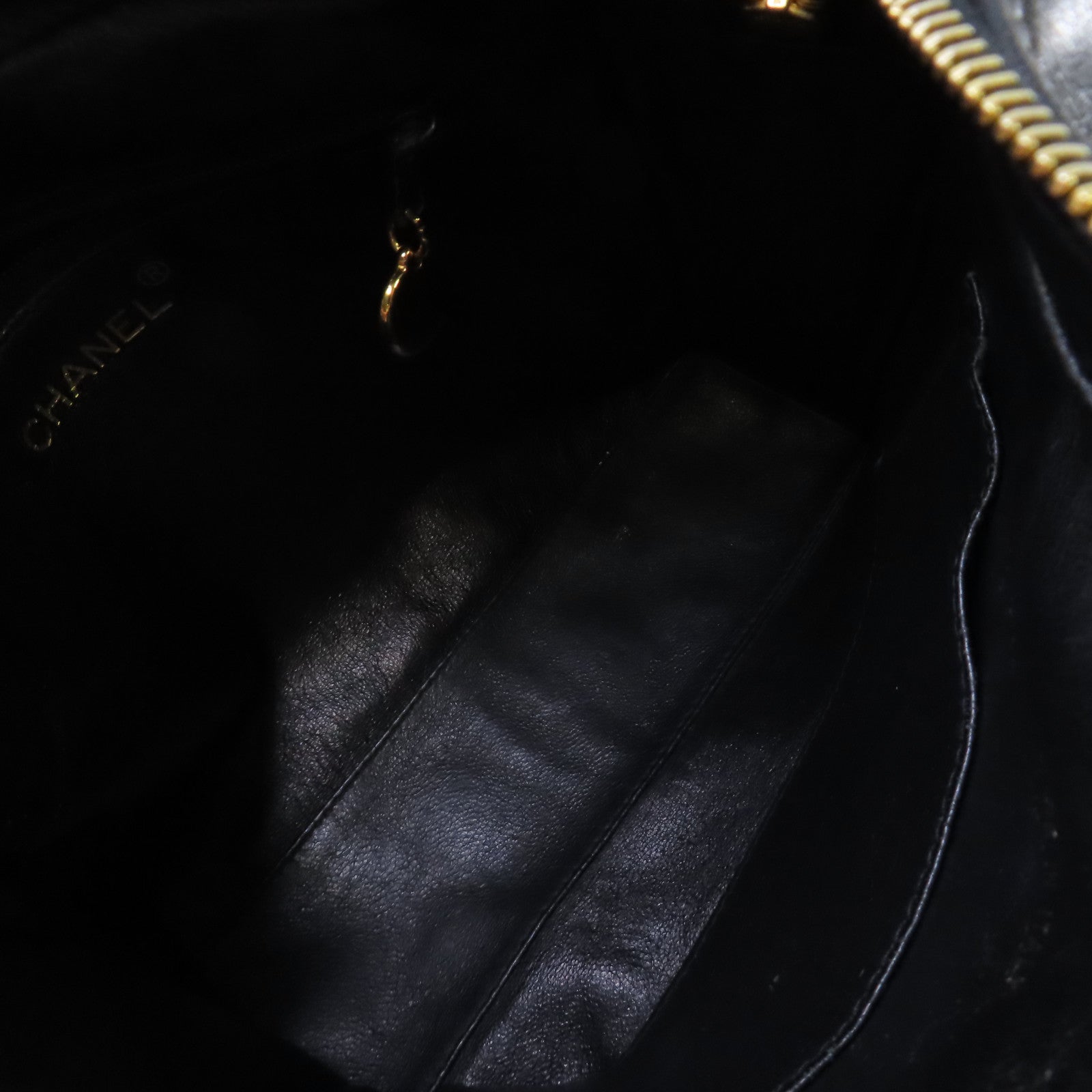 CHANEL 菱格羊皮皮革Vintage Shoulder Bag金扣肩背袋黑色