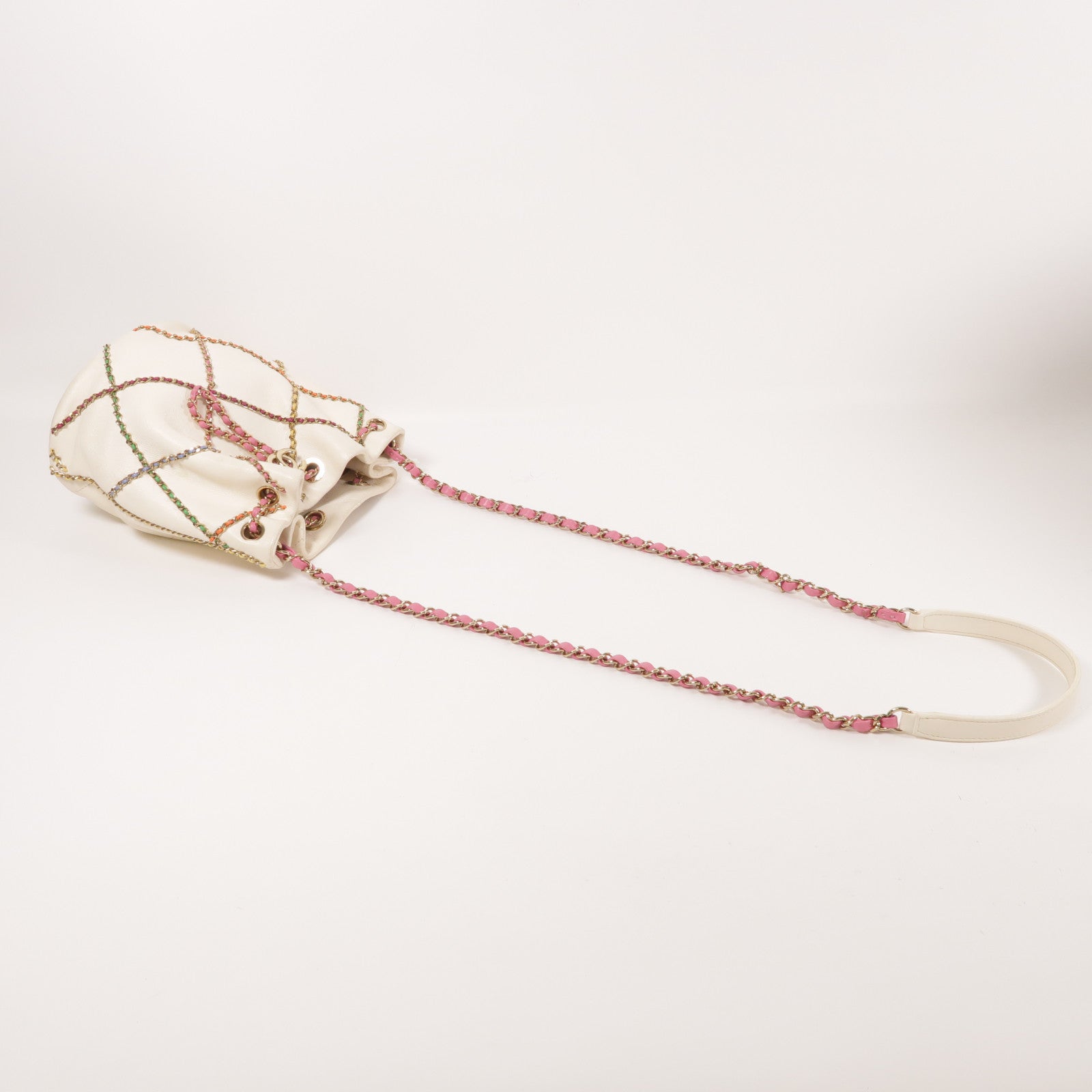 CHANEL 羊皮皮革Chain Shoulder金扣鏈帶肩背袋