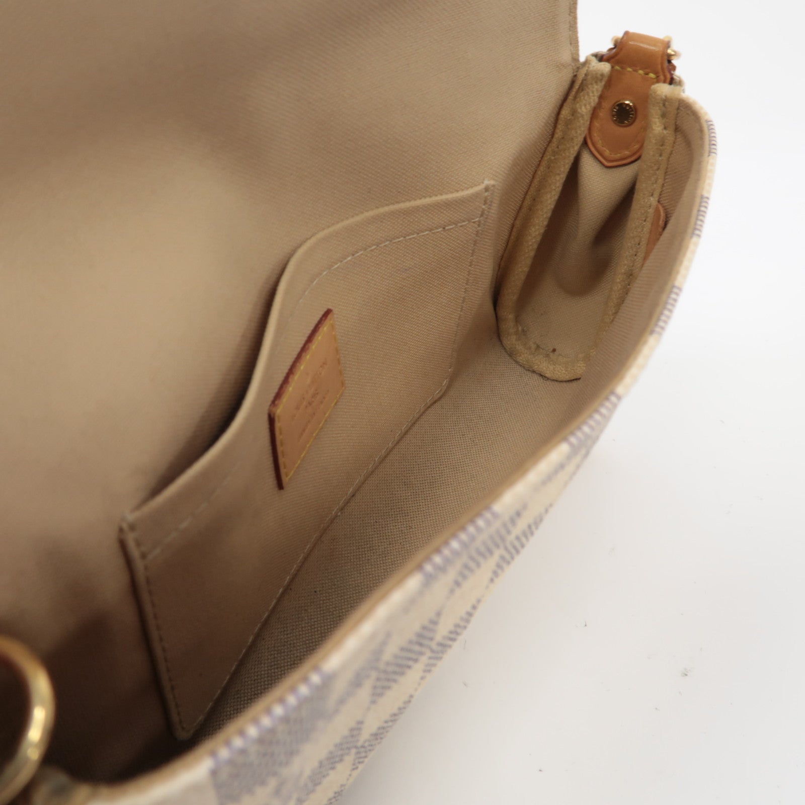 LOUIS VUITTON Damier Azur Favorite PM金扣肩背袋白色