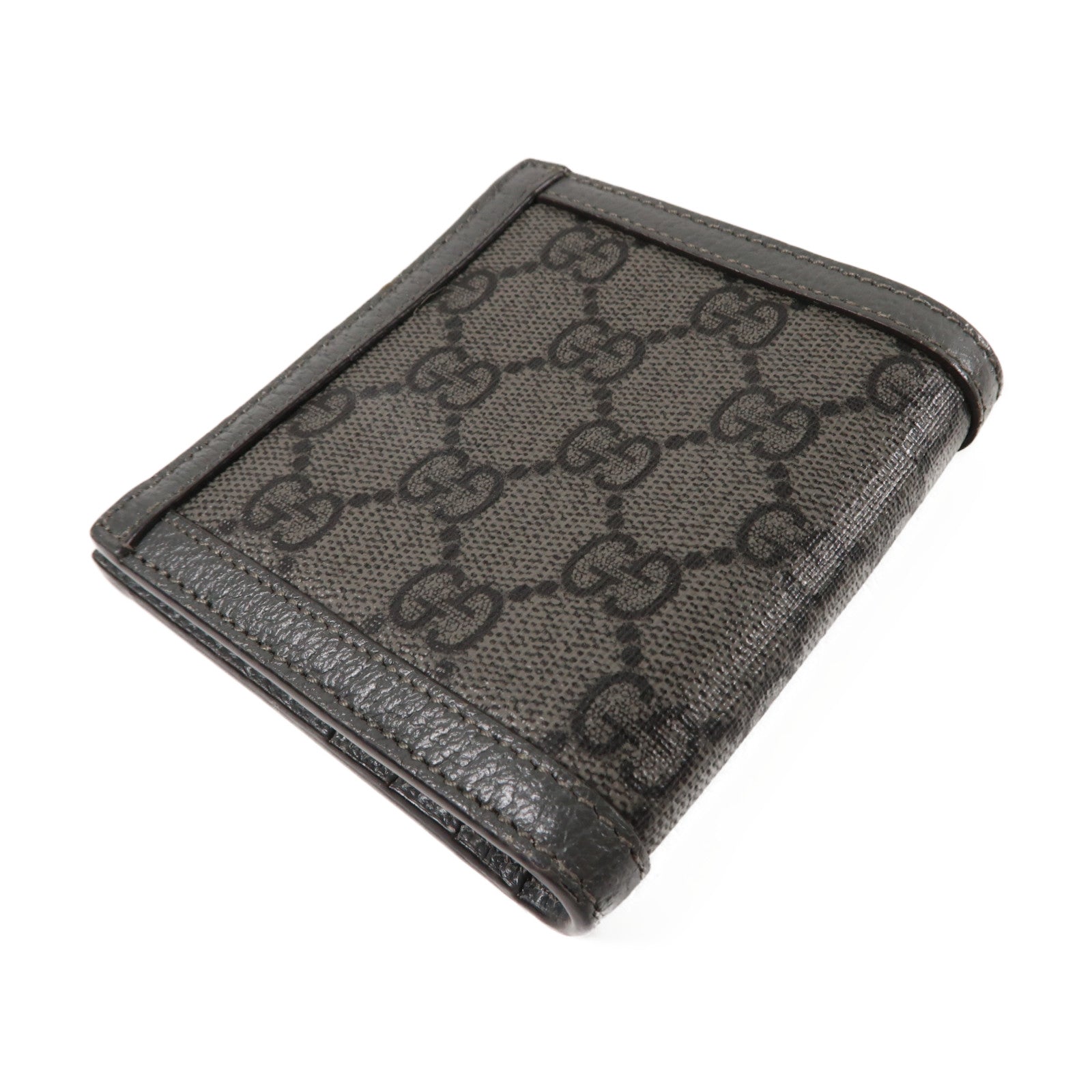 GUCCI 【激減優惠】塗層帆布Ophidia GG Wallet銀扣折疊錢包灰色