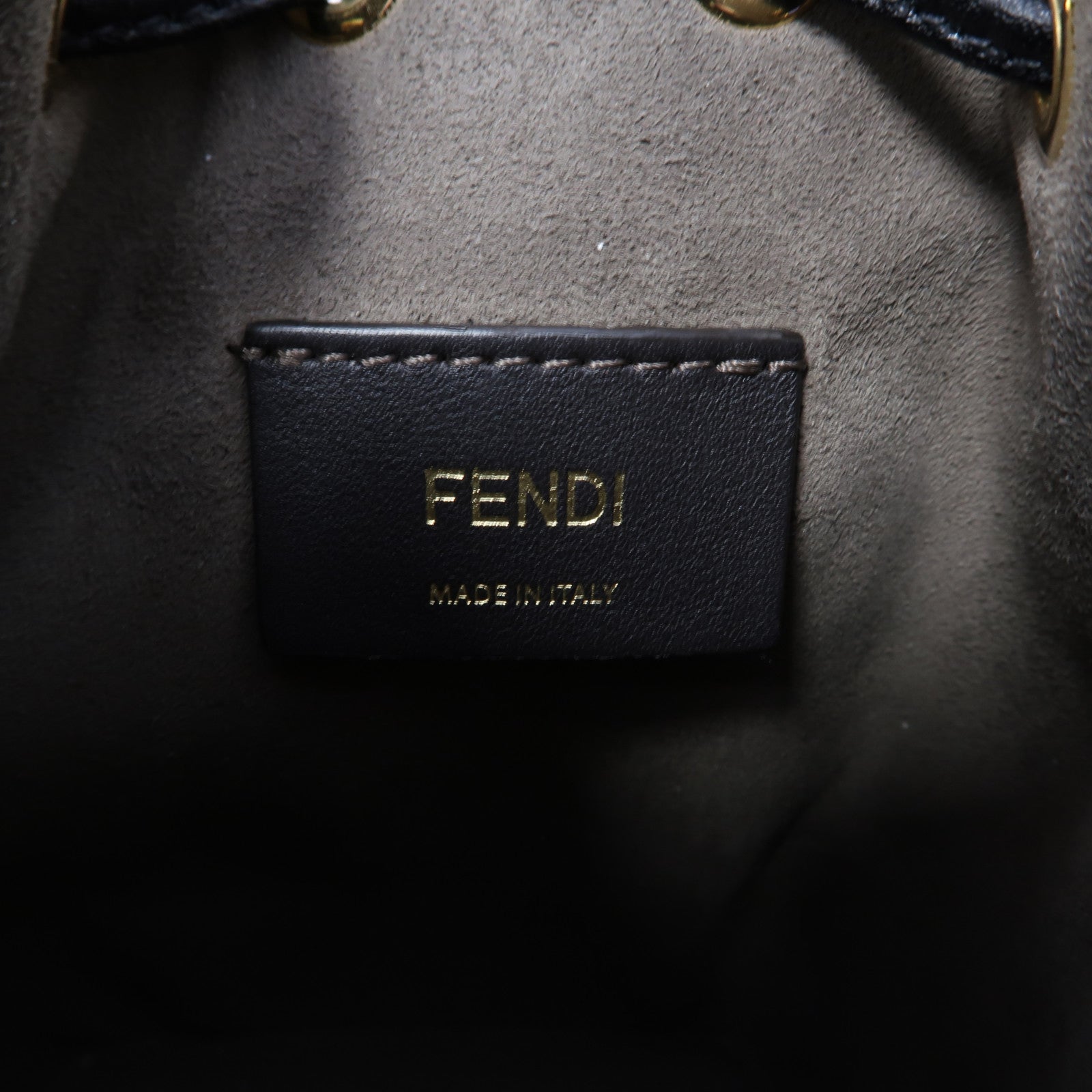 FENDI 牛皮皮革Mon Tresor金扣手挽肩背兩用袋啡色