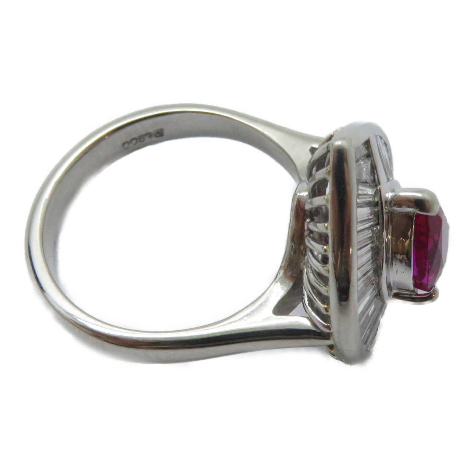 JEWELRY PT900鉑金Ruby Ring 1.34ct紅寶石/1.01ct鑚石戒指US#6.25