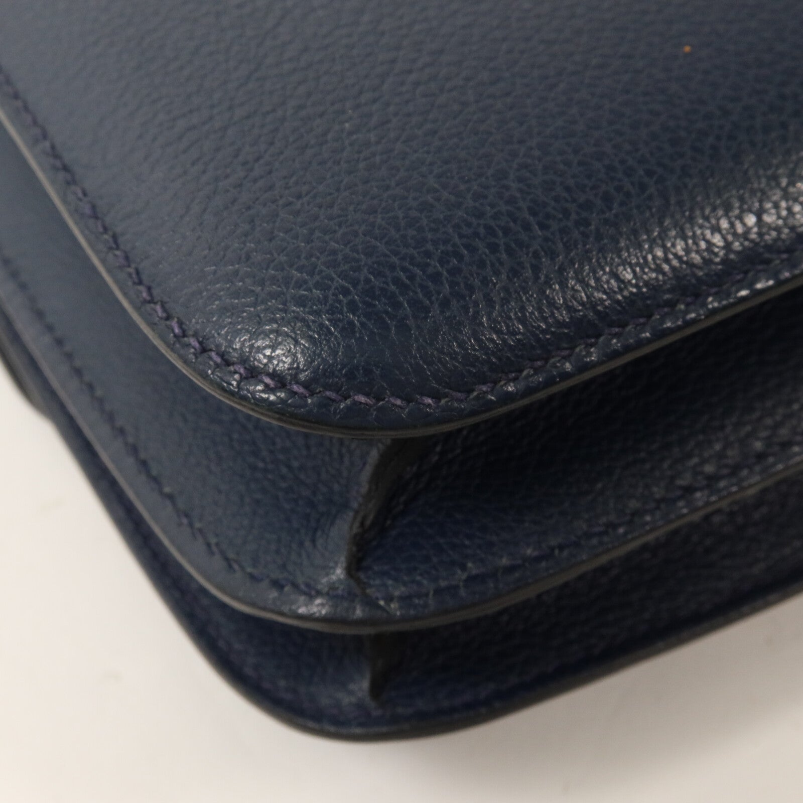 HERMES Evercolor皮革Constance Mini肩背袋Bleu Agate