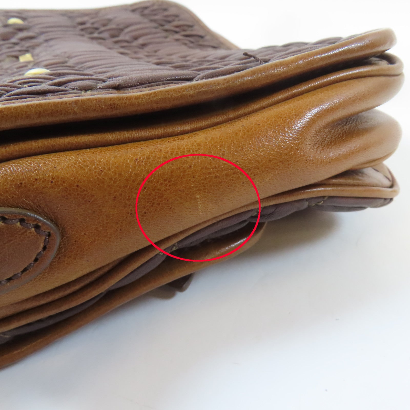 Miu Miu 羊皮皮革Shoulder Bag金扣肩背袋啡色