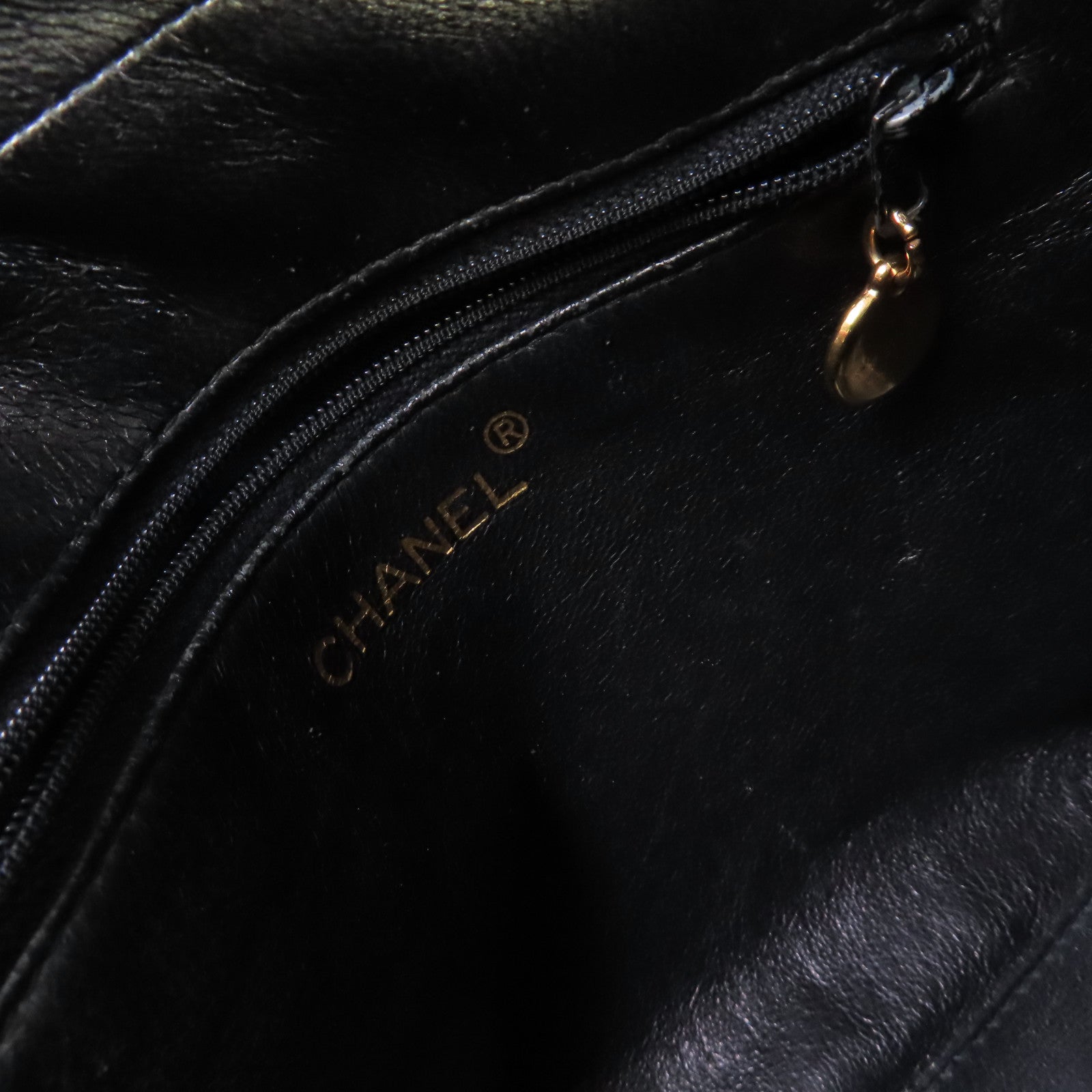 CHANEL 菱格羊皮皮革Vintage Shoulder Bag金扣肩背袋黑色