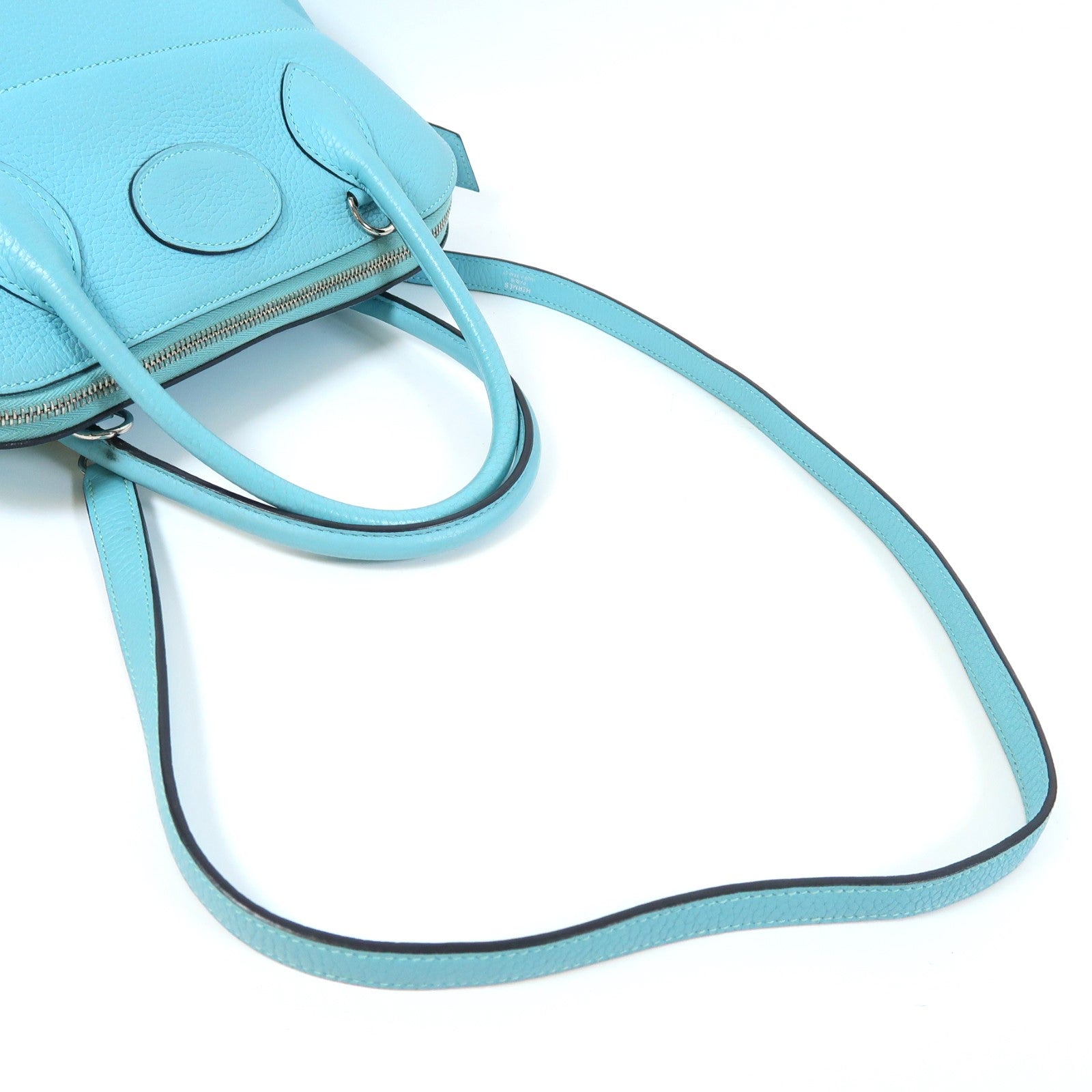 HERMES PHW Bolide 31 2 Way Shoulder Bag Handbag Clemence Leather Bleu Atoll/Blue