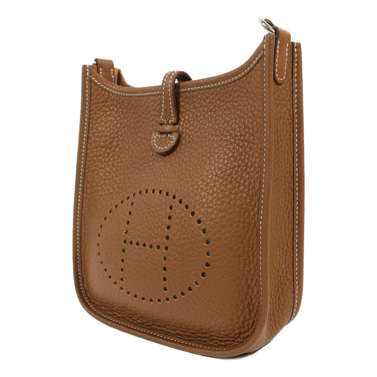 HERMES Clemence皮革Evelyne TPM肩背袋Gold