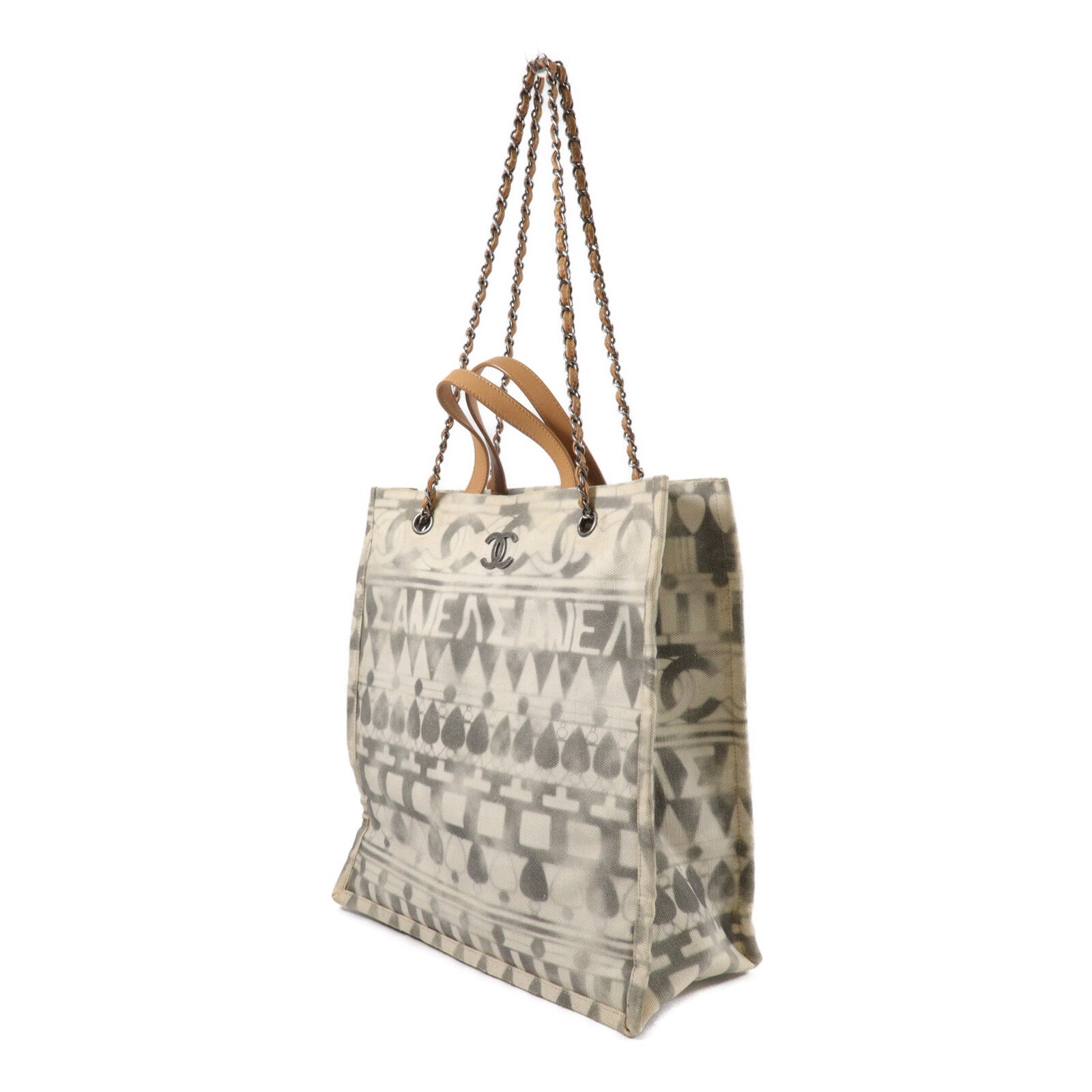 CHANEL 帆布Iliad Shopping Tote Bag手挽肩背兩用袋