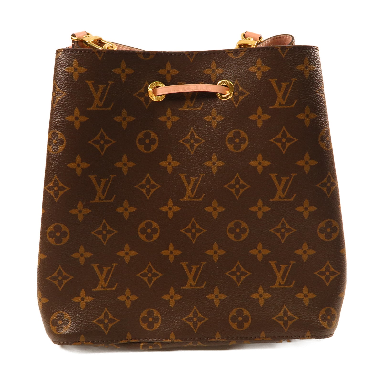 LOUIS VUITTON Monogram Neo Noe金扣手挽肩背兩用袋啡色/粉紅色