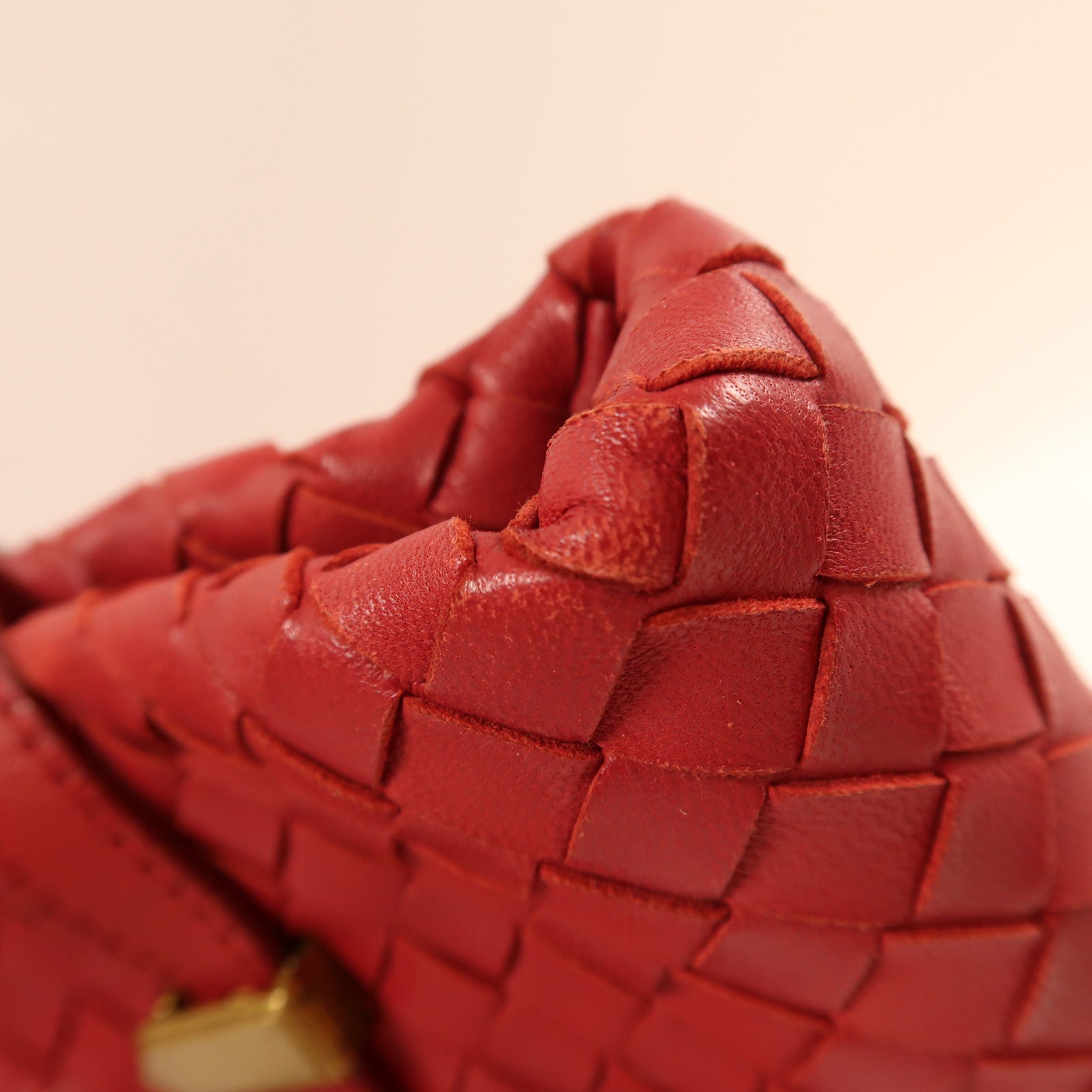 BOTTEGA VENETA 牛皮皮革2 Way Shoulder金扣手挽肩背兩用袋紅色