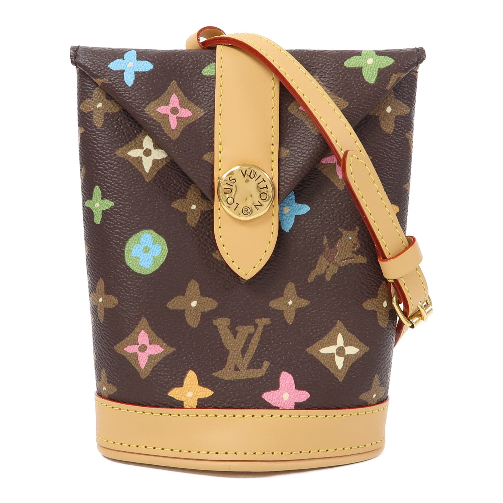 LOUIS VUITTON Monogram Craggy Envelope Pouch金扣肩背袋啡色