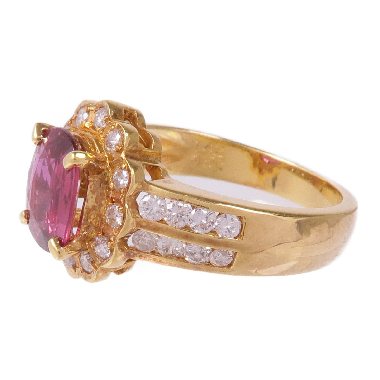 JEWELRY 18K黃金Ruby Diamond Ring紅寶石/鑽石戒指US#5.75