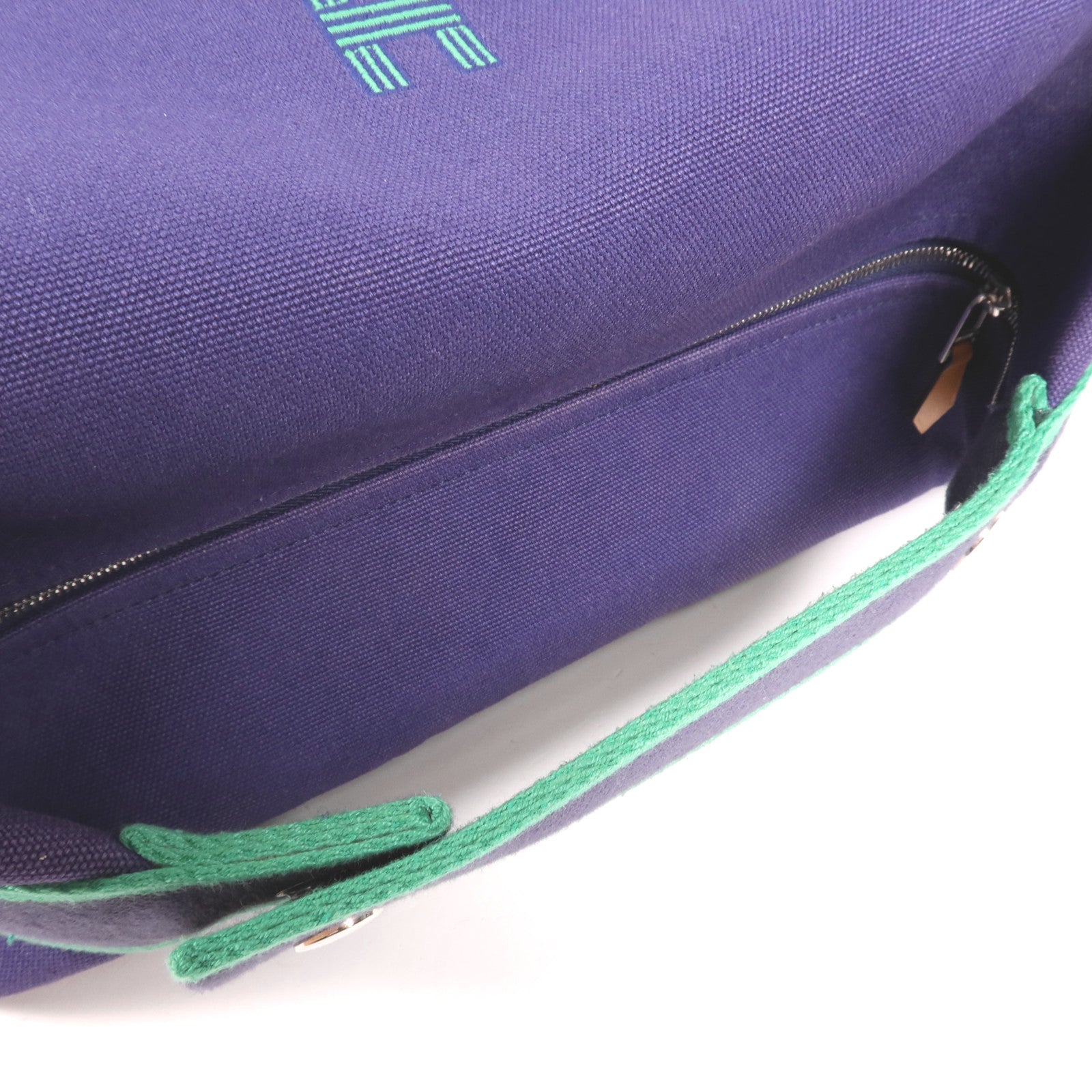 HERMES 帆布Bride-A-Brac GM銀扣手挽袋