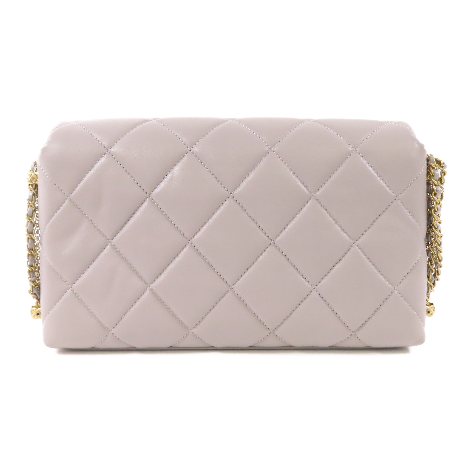 CHANEL 羊皮皮革Shoulder Bag金扣鏈帶肩背袋