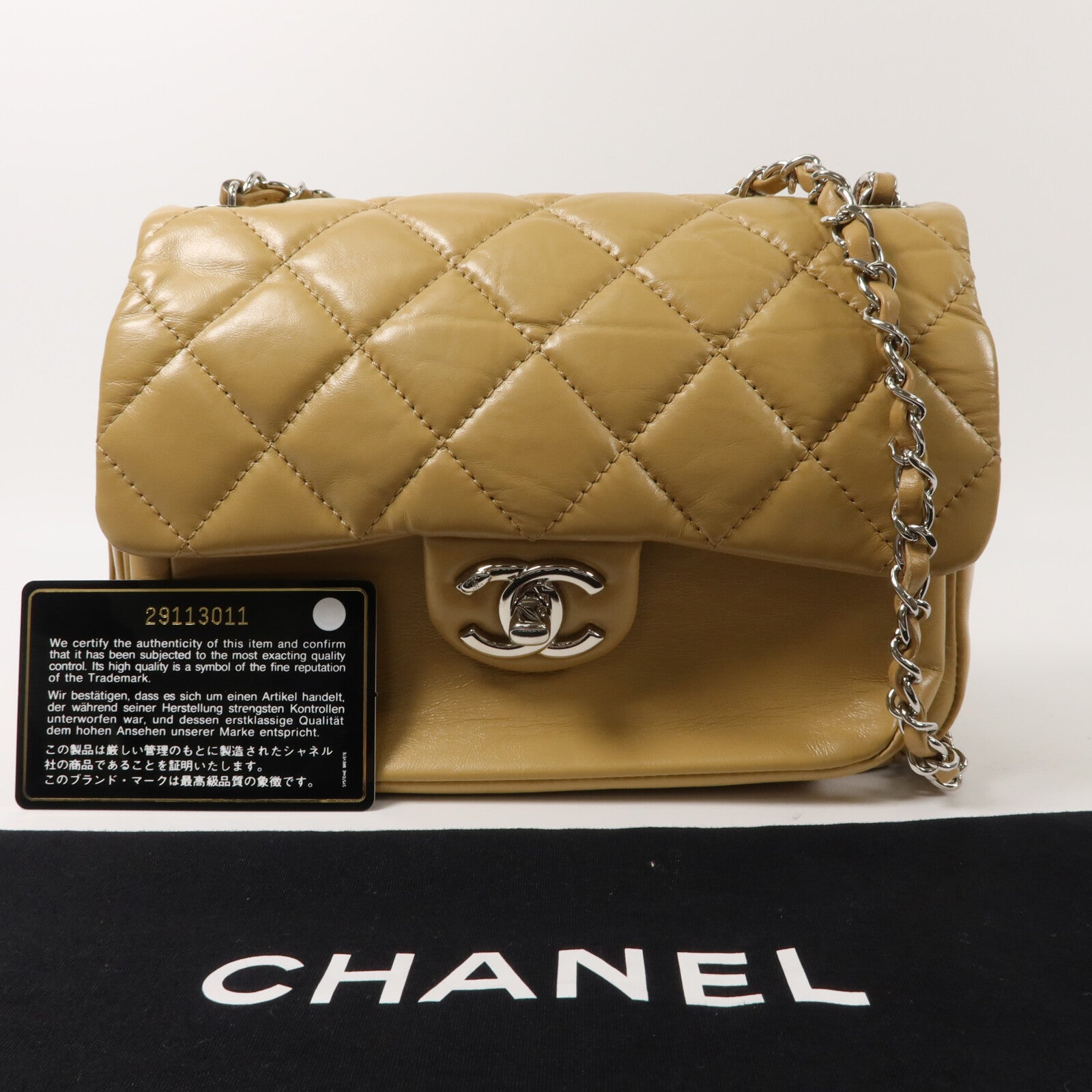 CHANEL 牛皮皮革Flap Bag鏈帶肩背袋