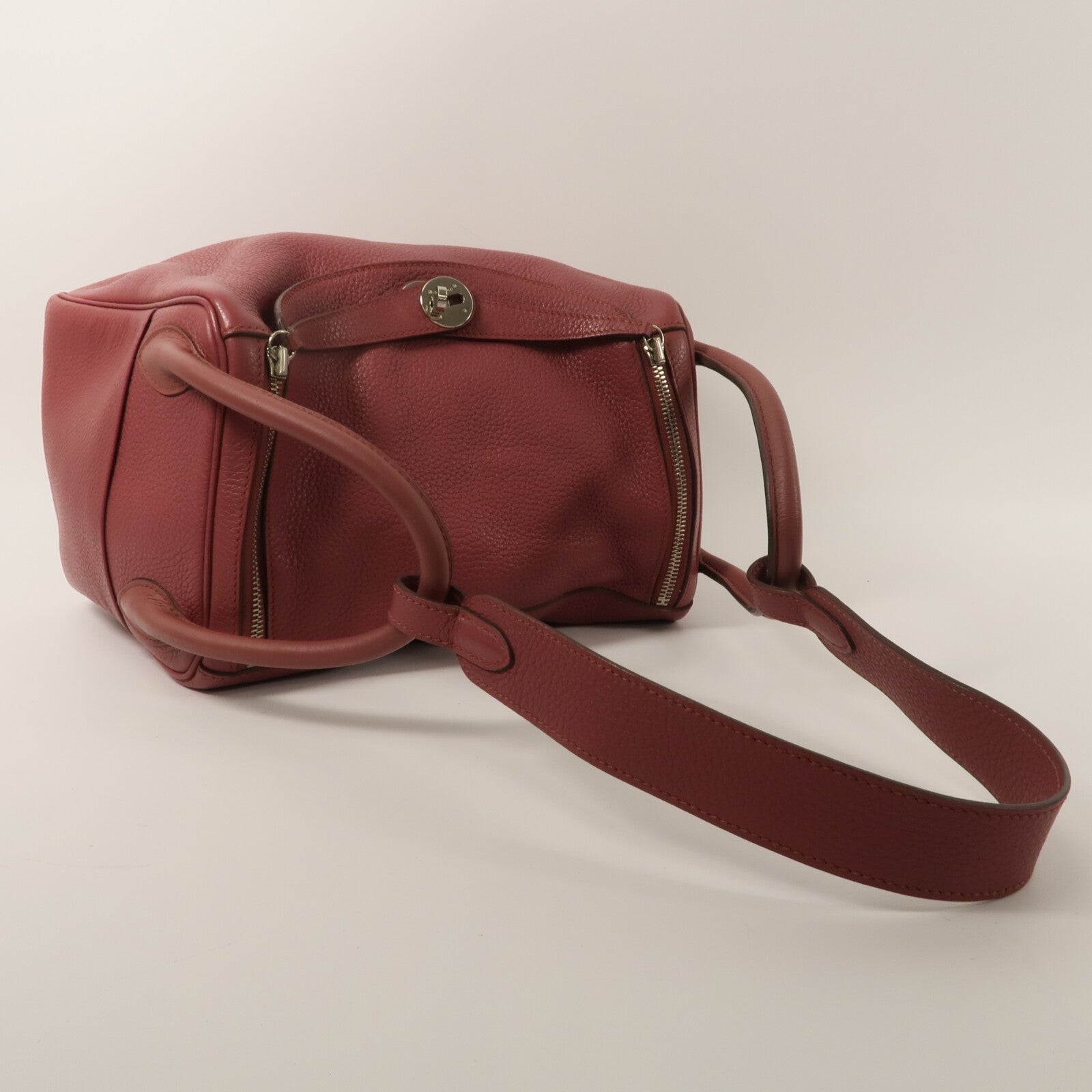 HERMES Clemence皮革Lindy 30手挽肩背兩用袋Rubis