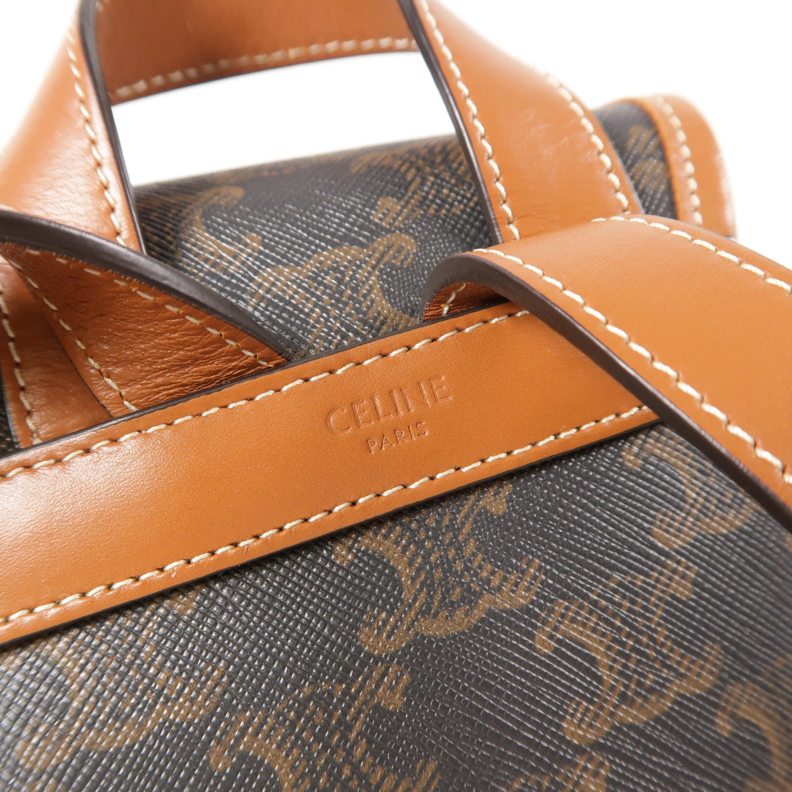 CELINE 塗層帆布Triomphe Backpack金扣背包