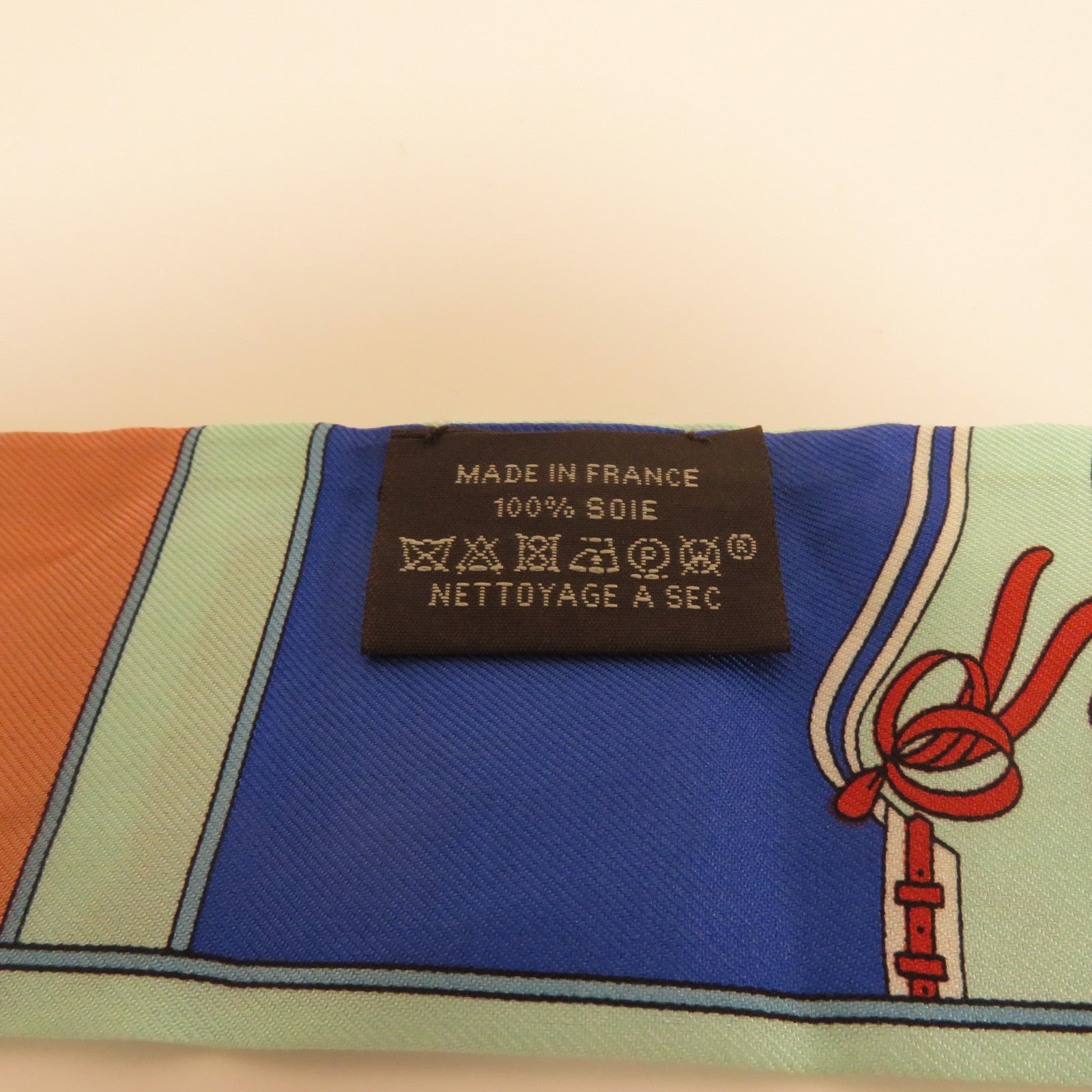 HERMES 【激減優惠】絲質Twilly絲巾綠色/藍色