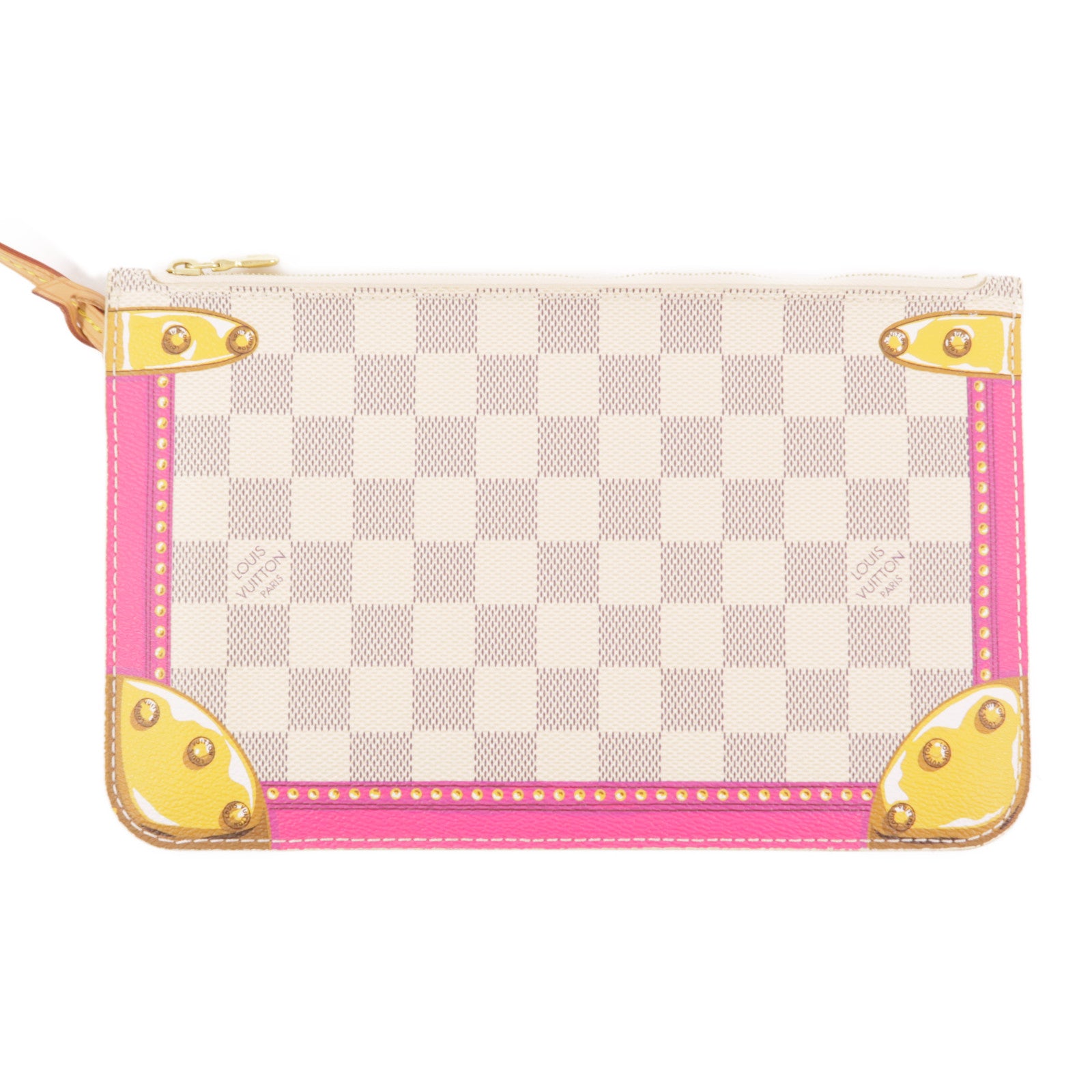 LOUIS VUITTON Damier Azur Neverfull MM金扣肩背袋