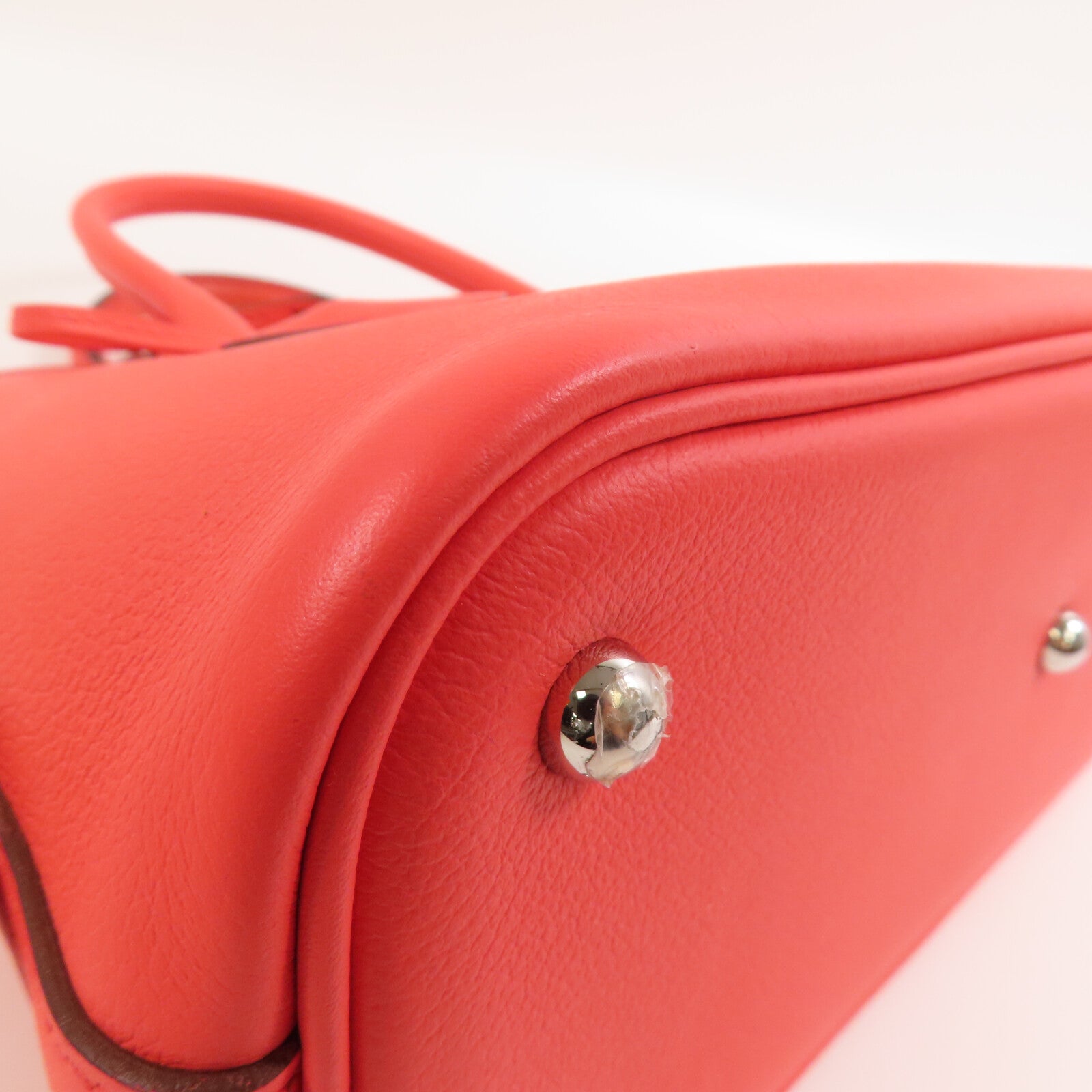 HERMES Evercolor皮革Bolide 1923 25銀扣手挽肩背兩用袋Rose Texas