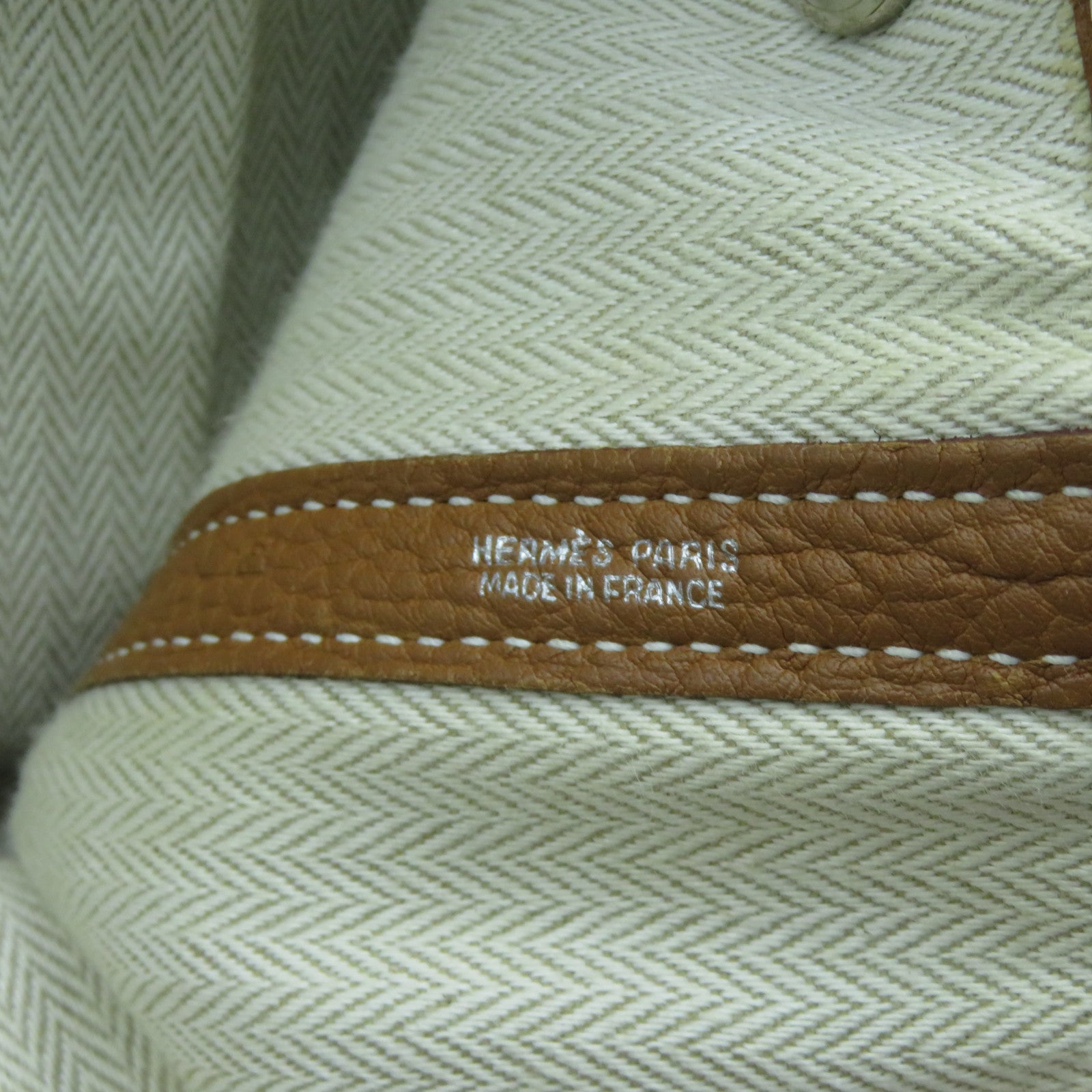HERMES **【激減優惠】Clemence皮革Garden Party PM銀扣手挽袋啡色