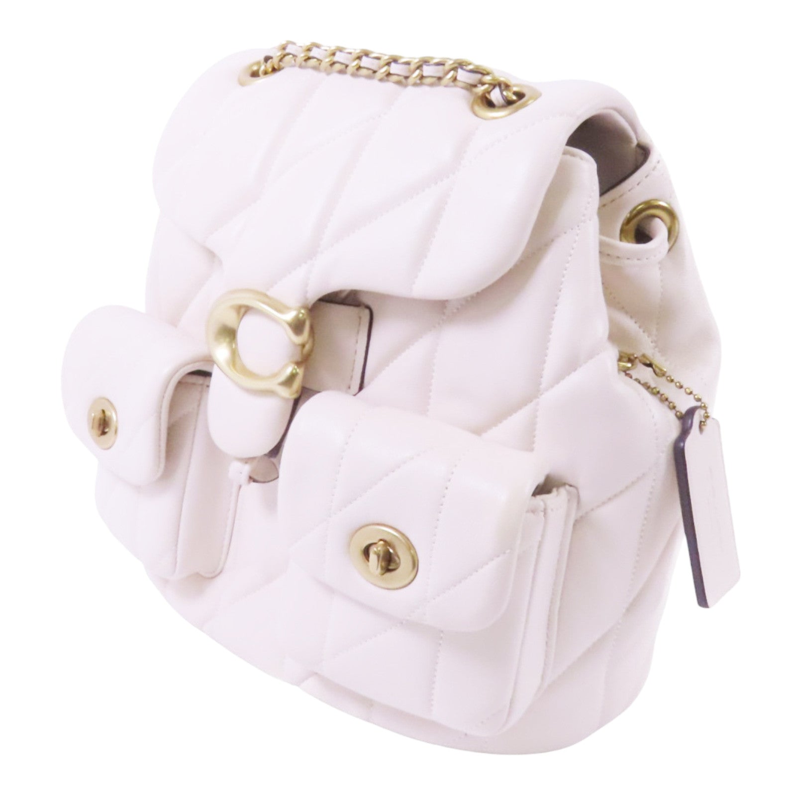 COACH 牛皮皮革Rucksack金扣背包