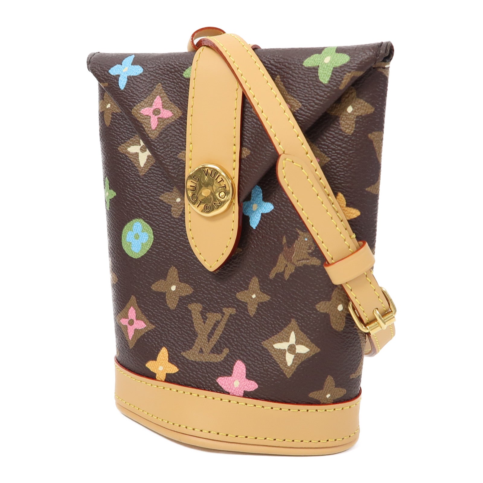 LOUIS VUITTON Monogram Craggy Envelope Pouch金扣肩背袋啡色