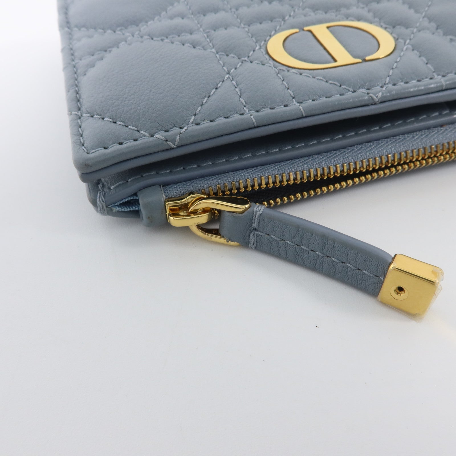 Dior 牛皮皮革Caro Dahlia Wallet金扣錢包