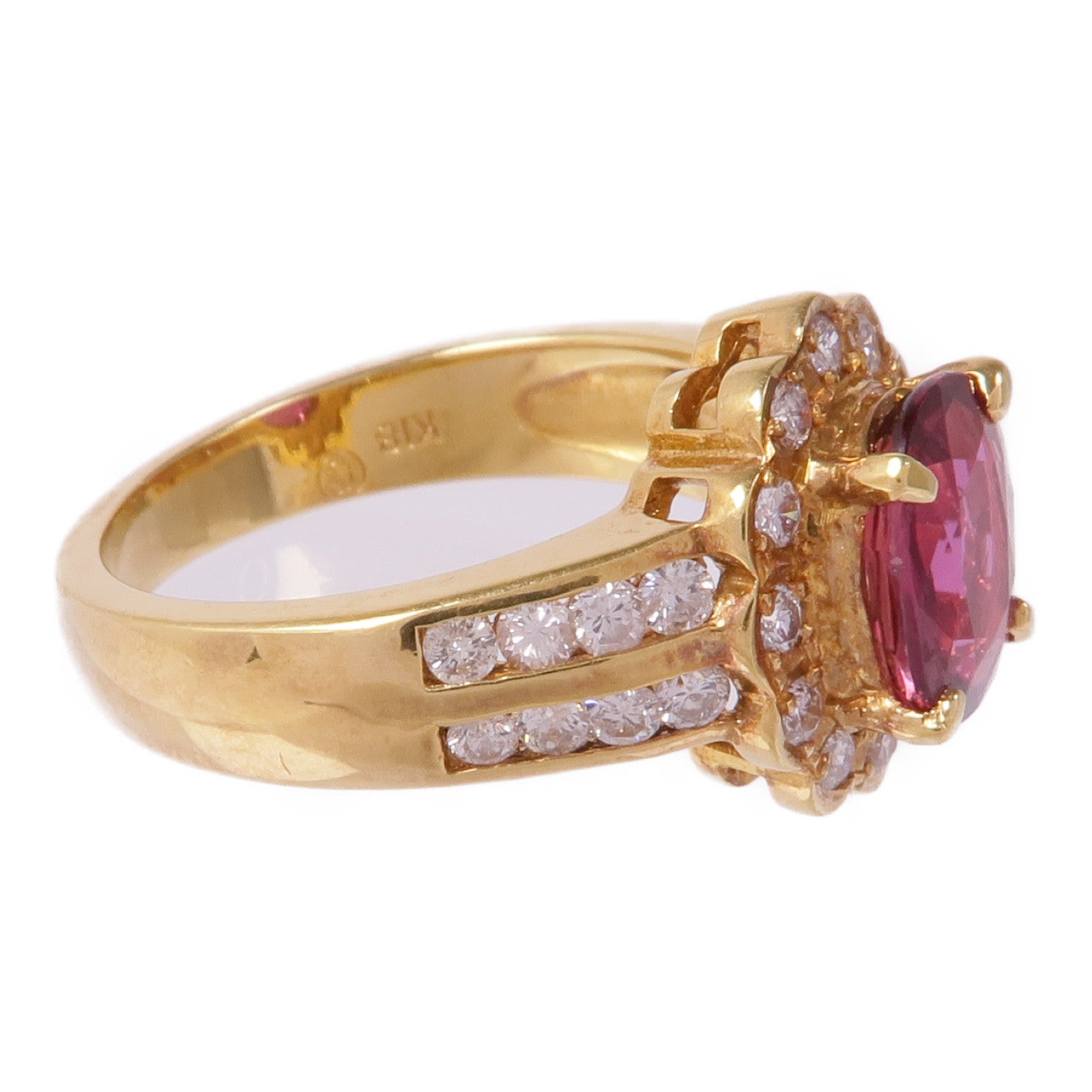 JEWELRY 18K黃金Ruby Diamond Ring紅寶石/鑽石戒指US#5.75