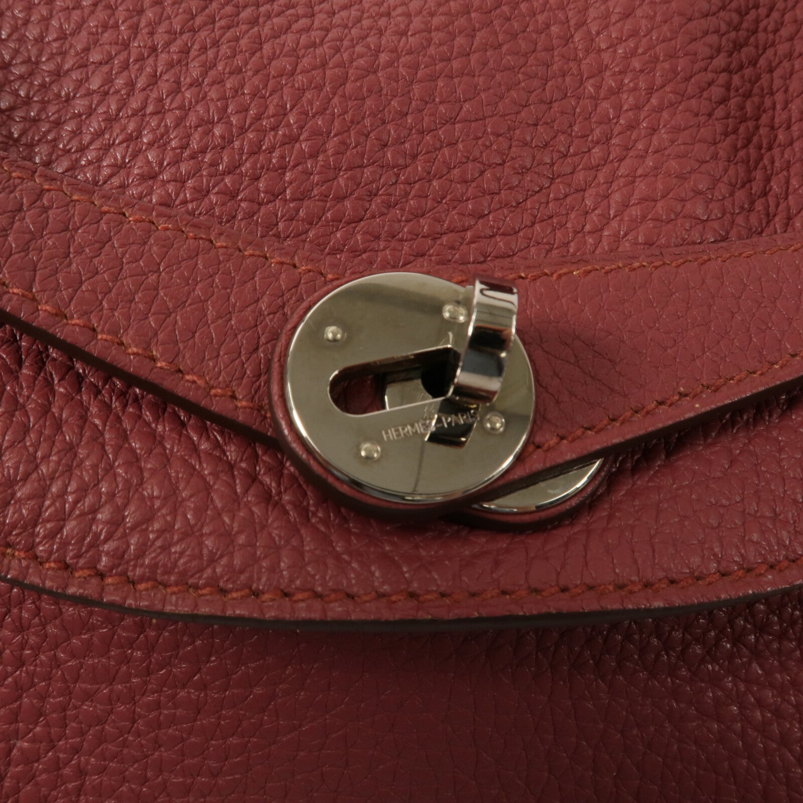 HERMES Clemence皮革Lindy 30手挽肩背兩用袋Rubis