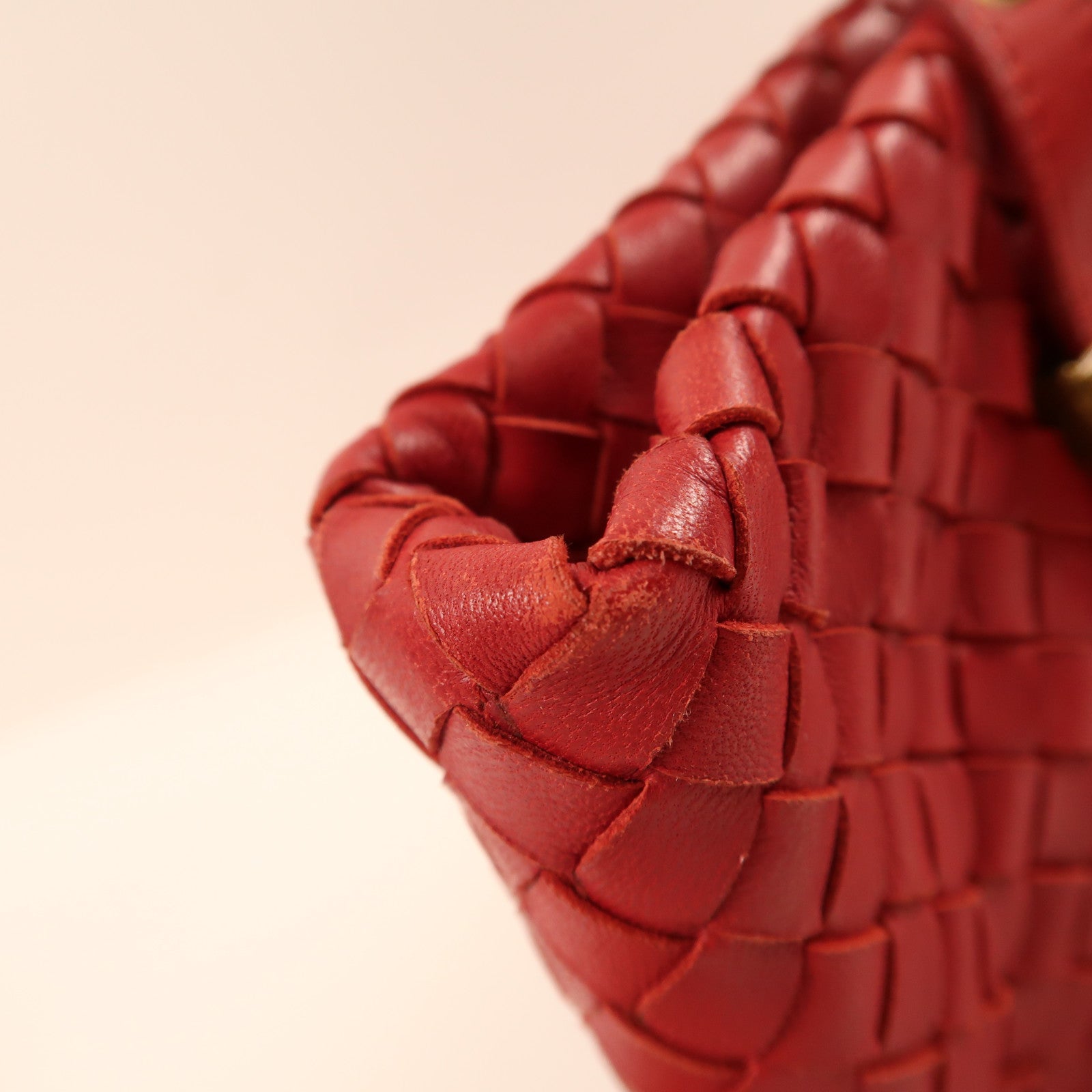 BOTTEGA VENETA 牛皮皮革2 Way Shoulder金扣手挽肩背兩用袋紅色