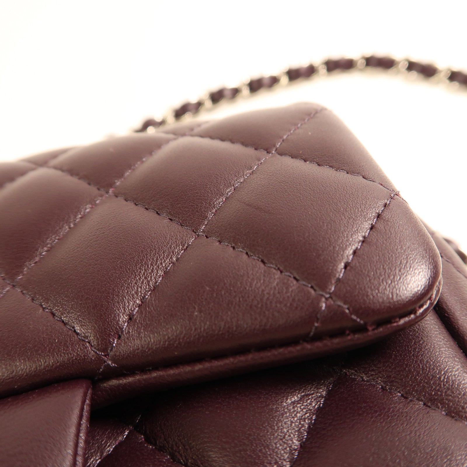 CHANEL 羊皮皮革Classic 17銀扣鏈帶肩帶