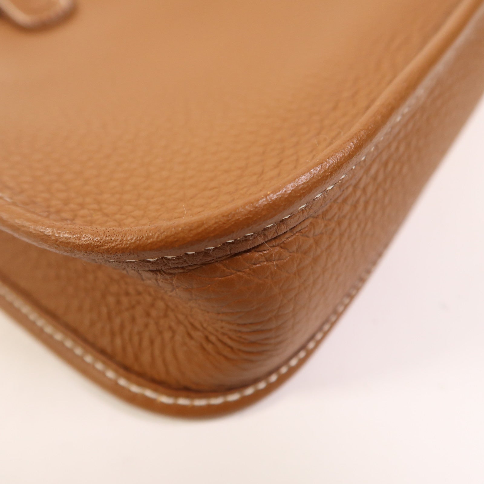 HERMES Clemence皮革Evelyne TPM銀扣肩背袋Gold