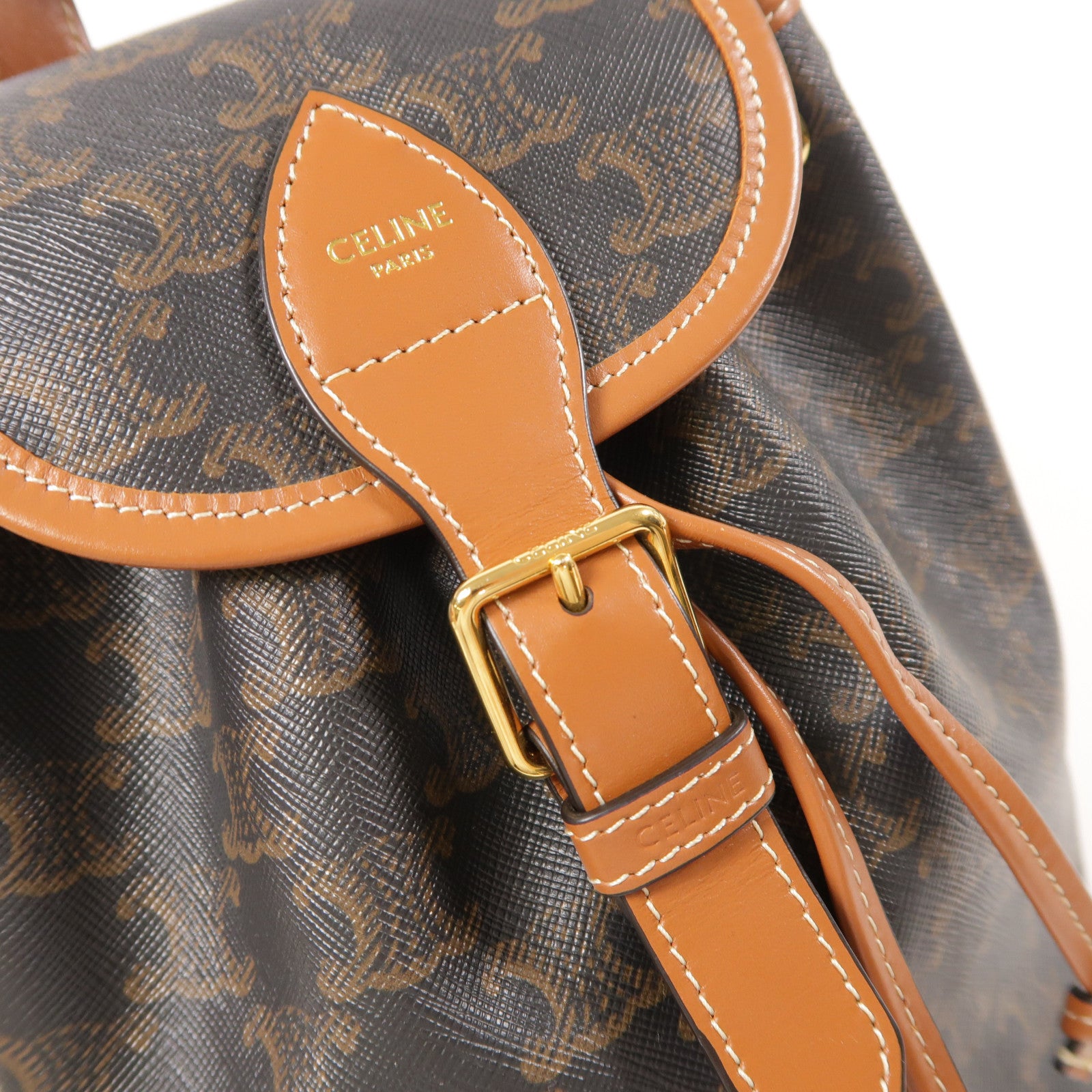 CELINE 塗層帆布Triomphe Backpack金扣背包