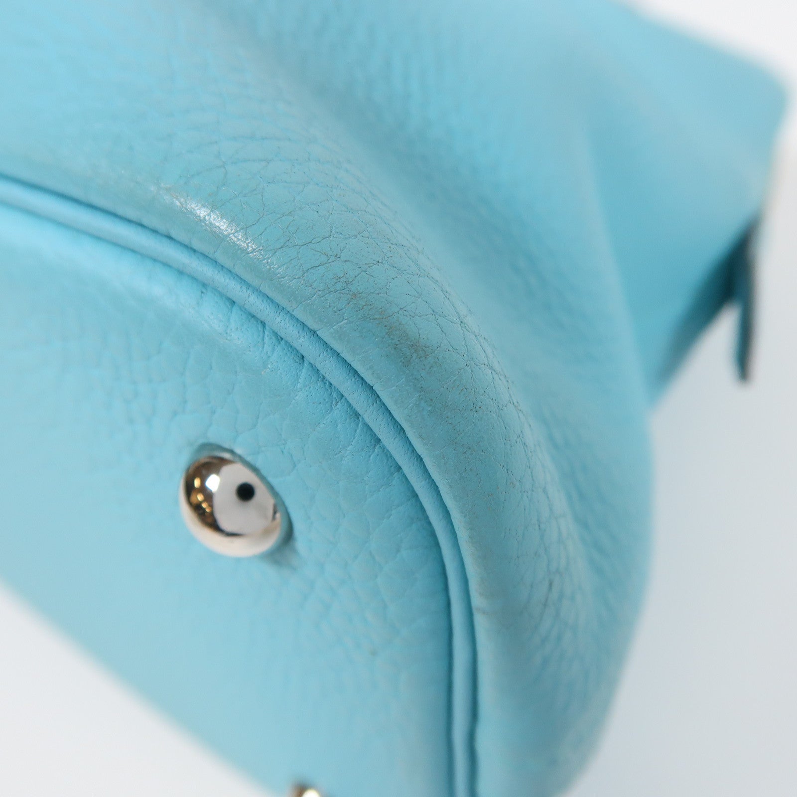 HERMES PHW Bolide 31 2 Way Shoulder Bag Handbag Clemence Leather Bleu Atoll/Blue